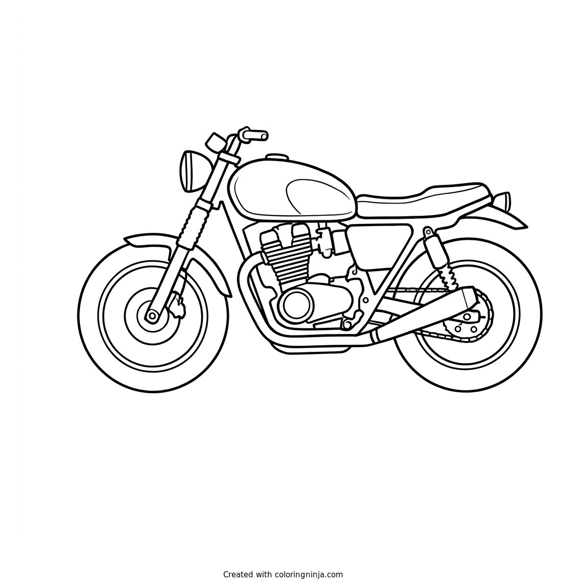 A Motorbike Coloring Page