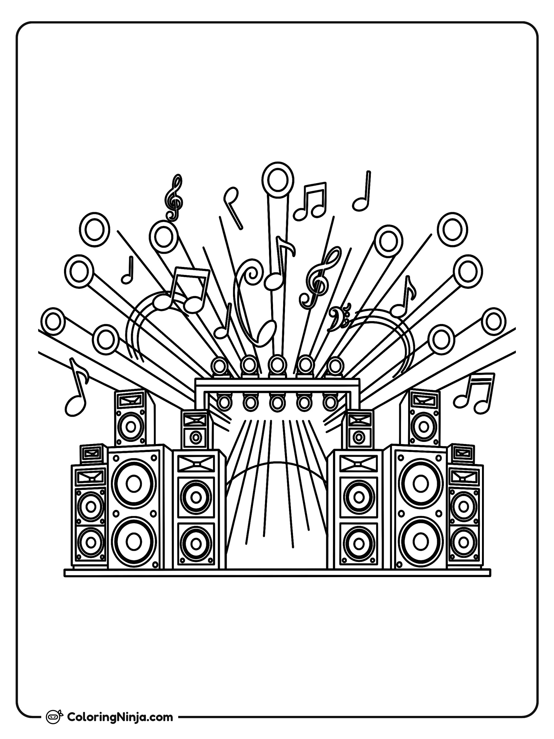 Escenario de música del medio tiempo: dibujo para colorear