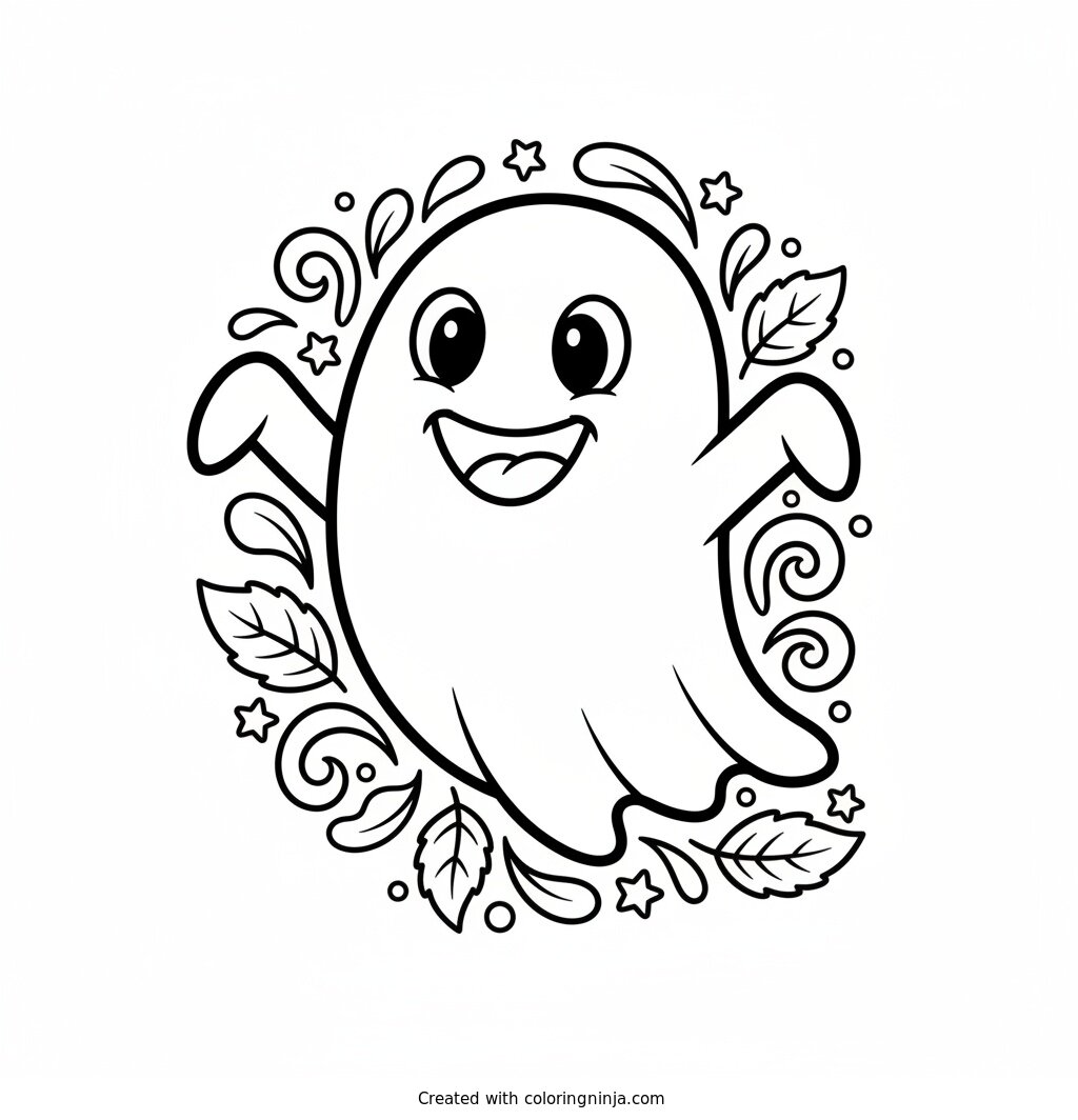 A Ghost for My Boo Coloring Page