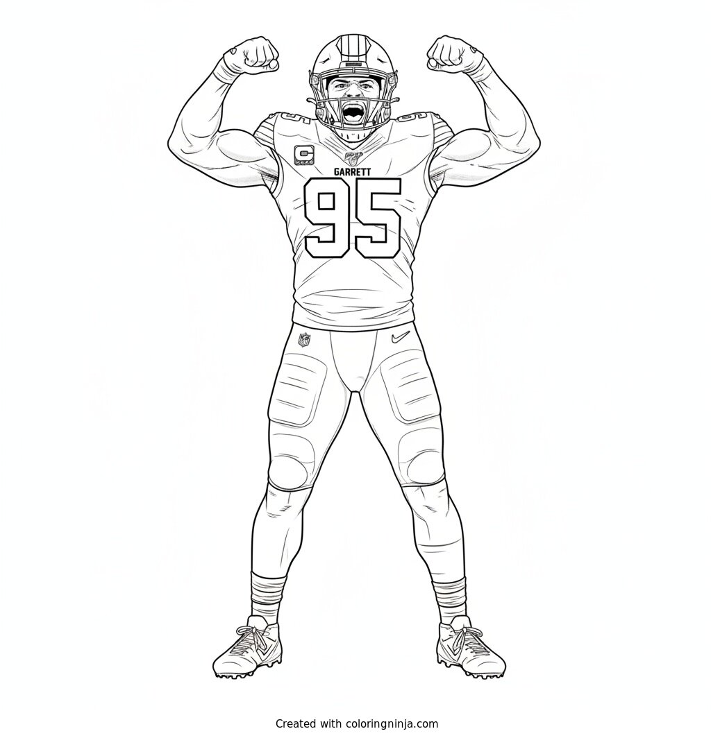 Myles Garrett Victory Pose Coloring Page