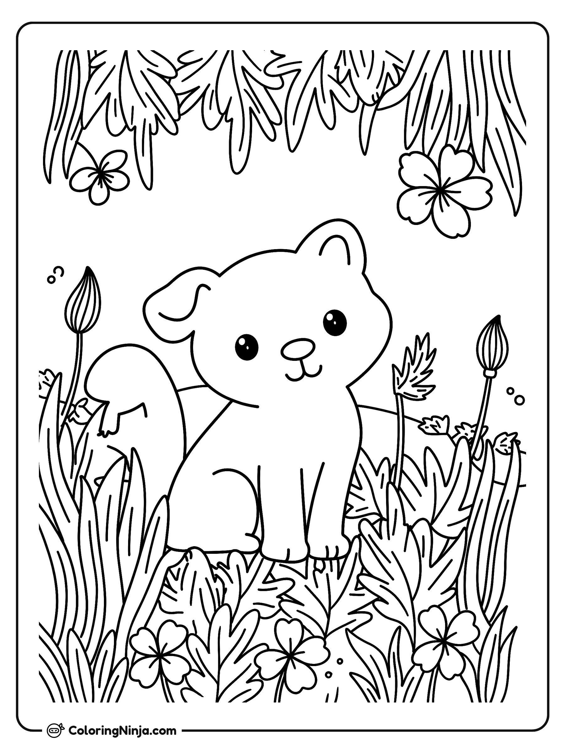 Linda ardilla en el pasto: dibujo para colorear