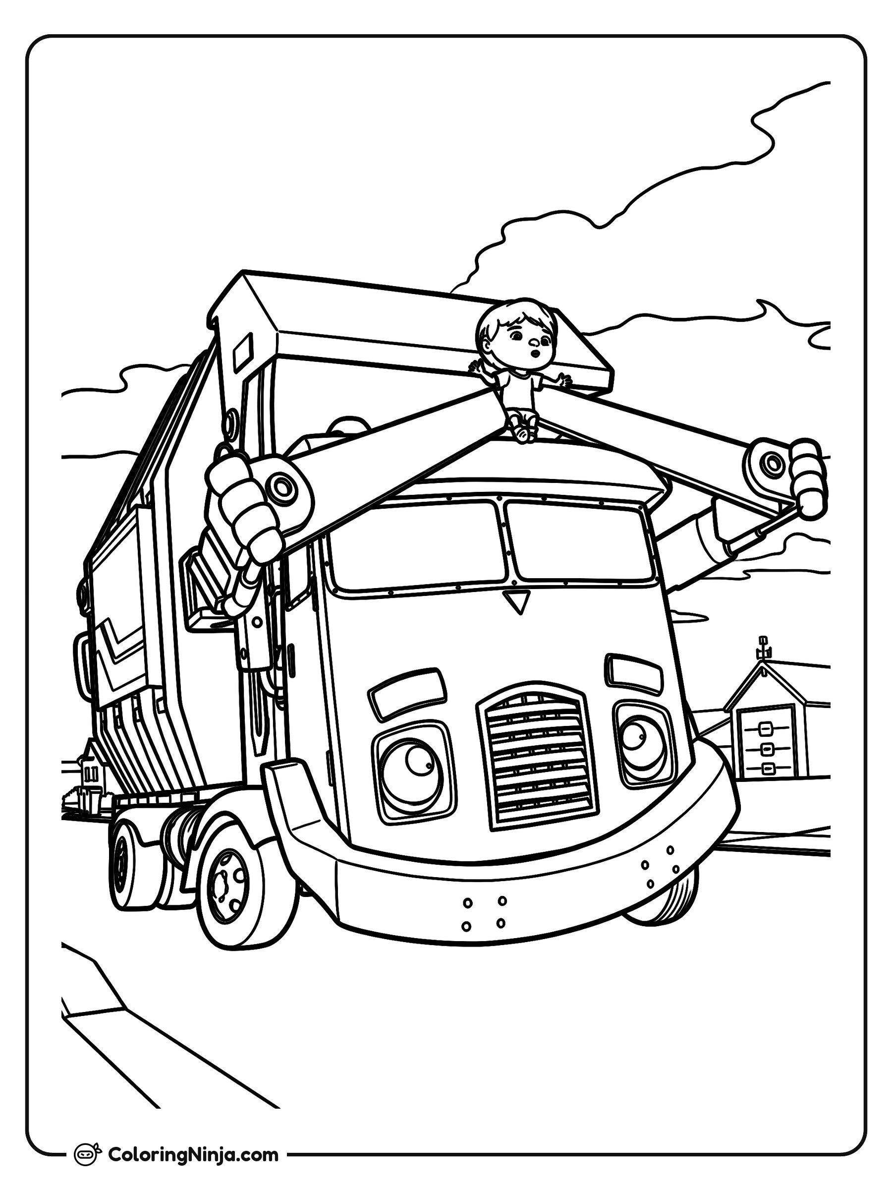 Trash Truck de Netflix: dibujo para colorear