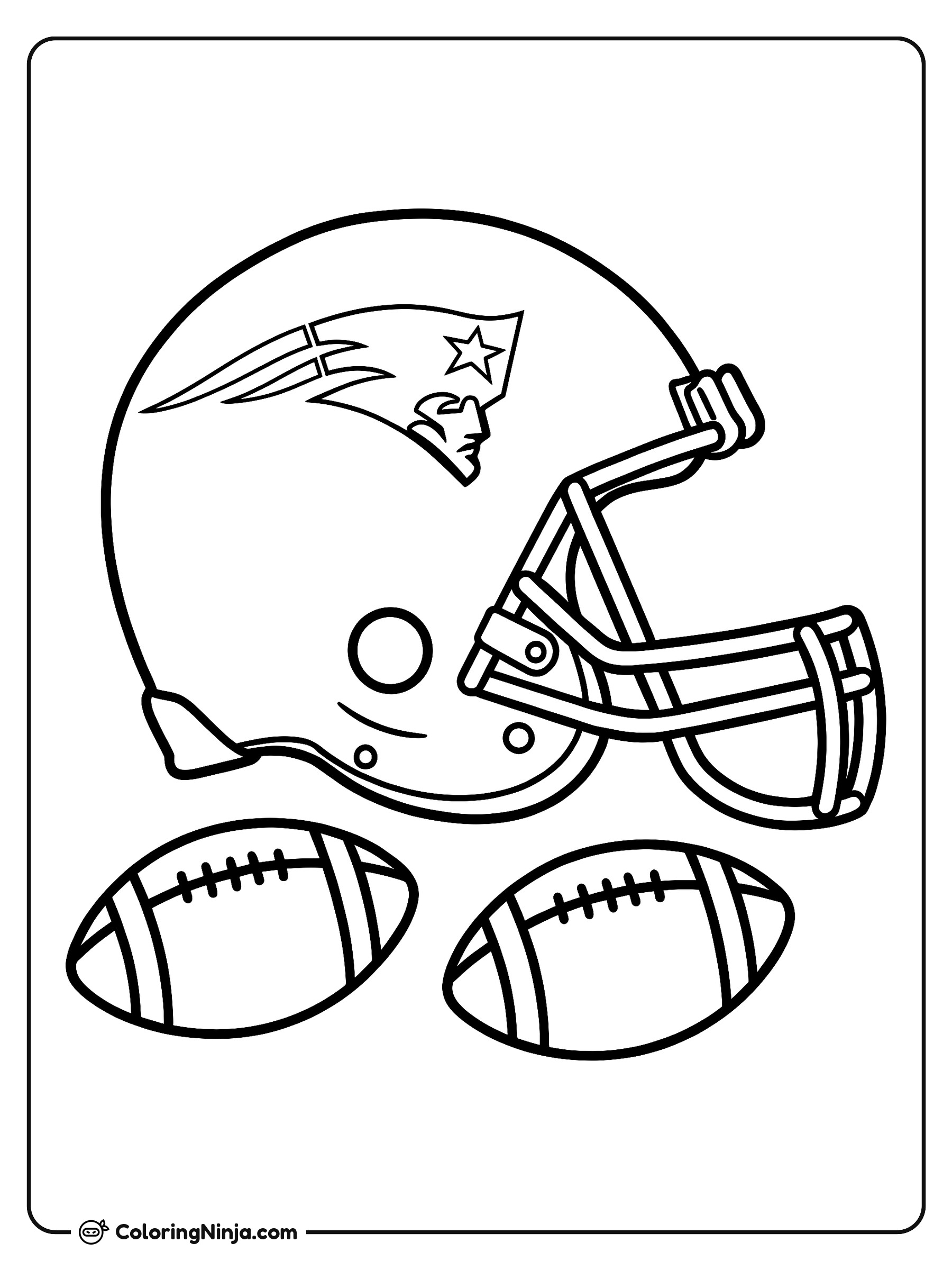 Casco de New England Patriots: dibujo para colorear
