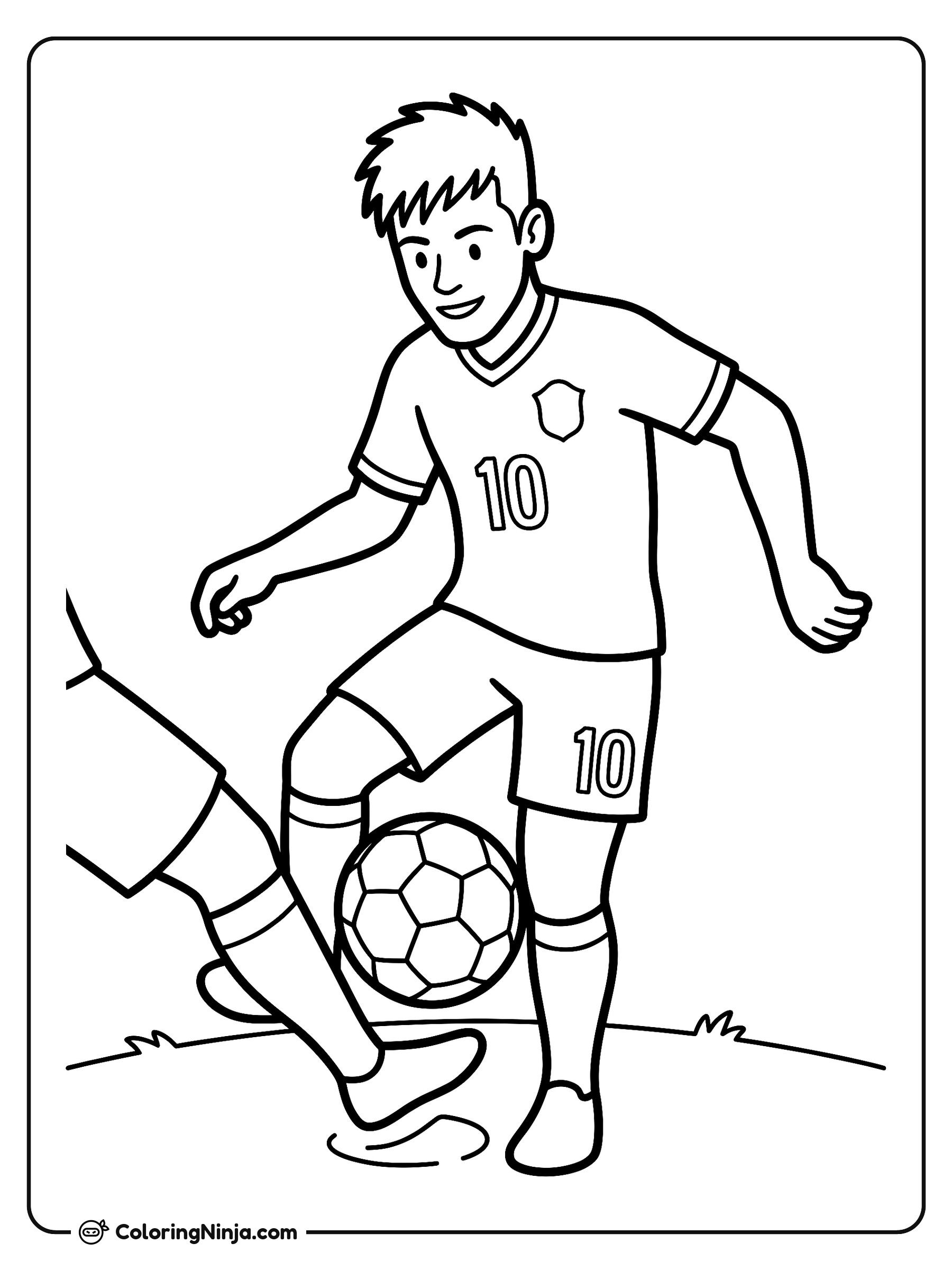 Neymar Performing a Skill Move Coloring Page