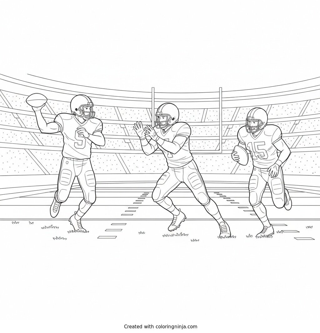 NFL Football Players Coloring Page