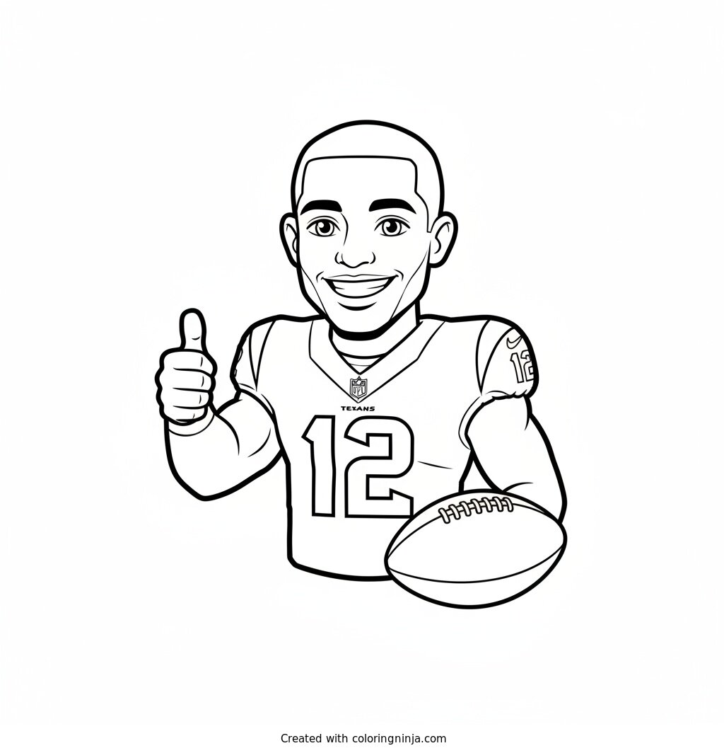 Nico Collins Cartoon Thumbs Up Coloring Page