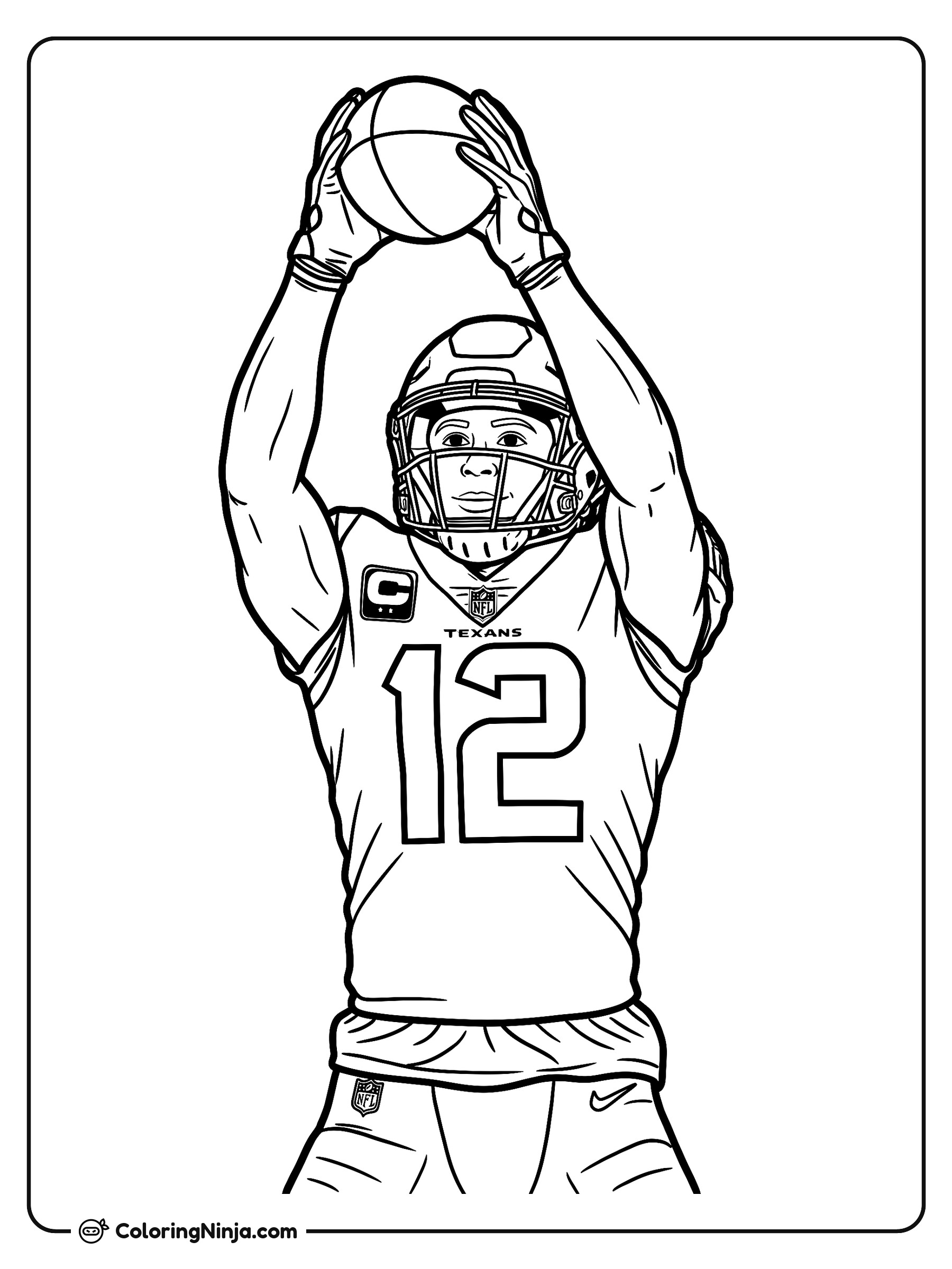 Atrapada alta de Nico Collins: dibujo para colorear