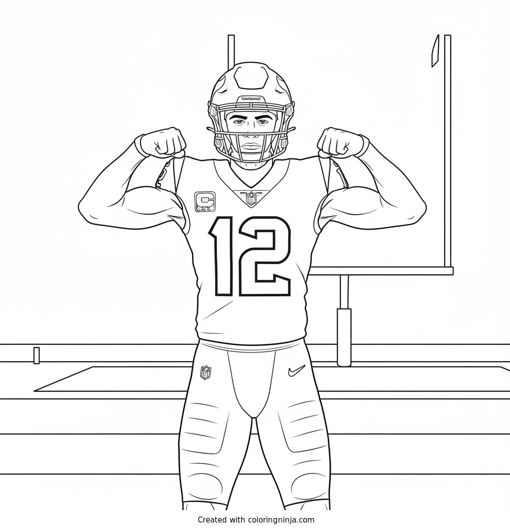 Nico Collins Touchdown Flex Coloring Page