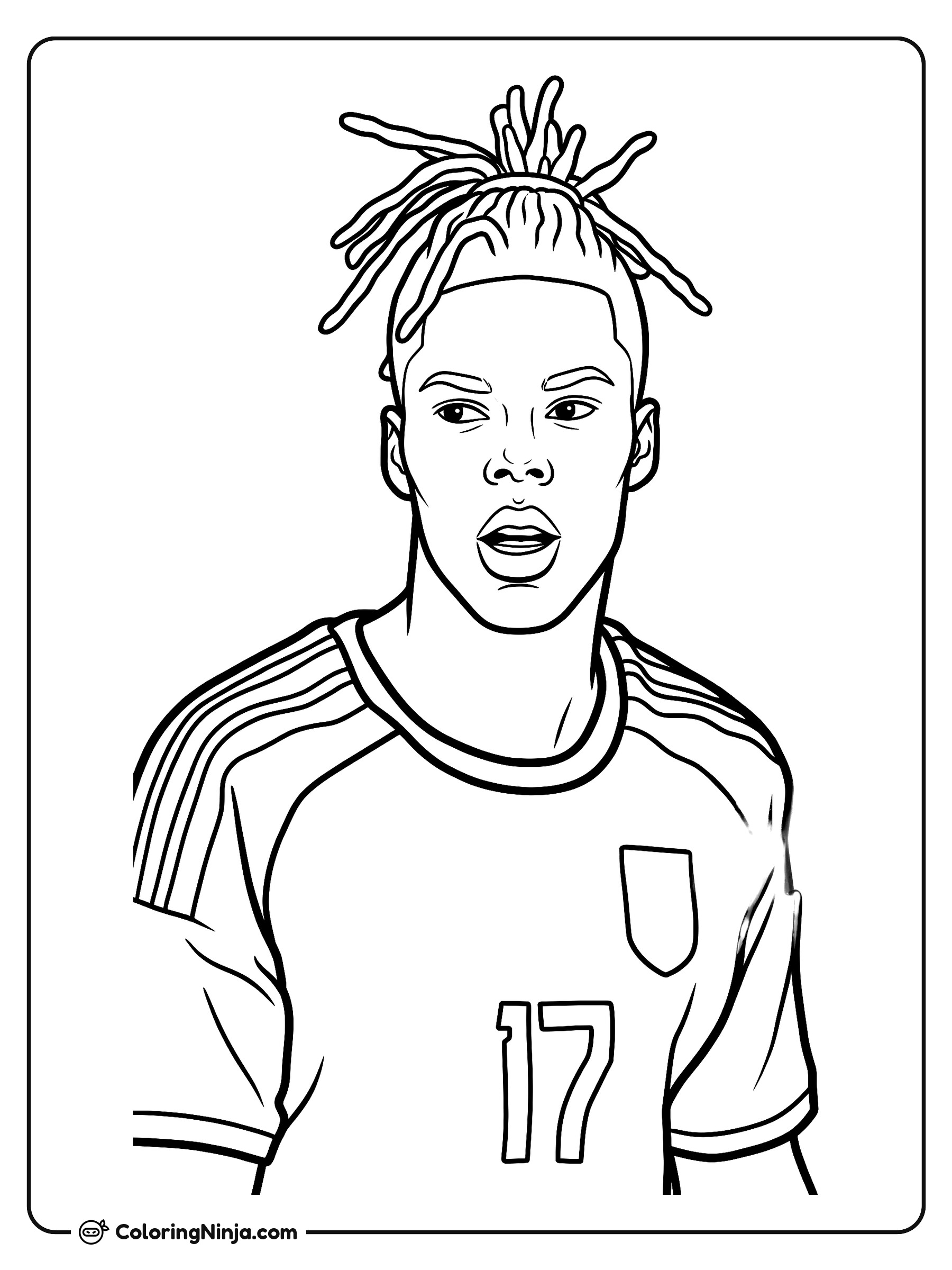 Nico Williams Spain Portrait Coloring Page