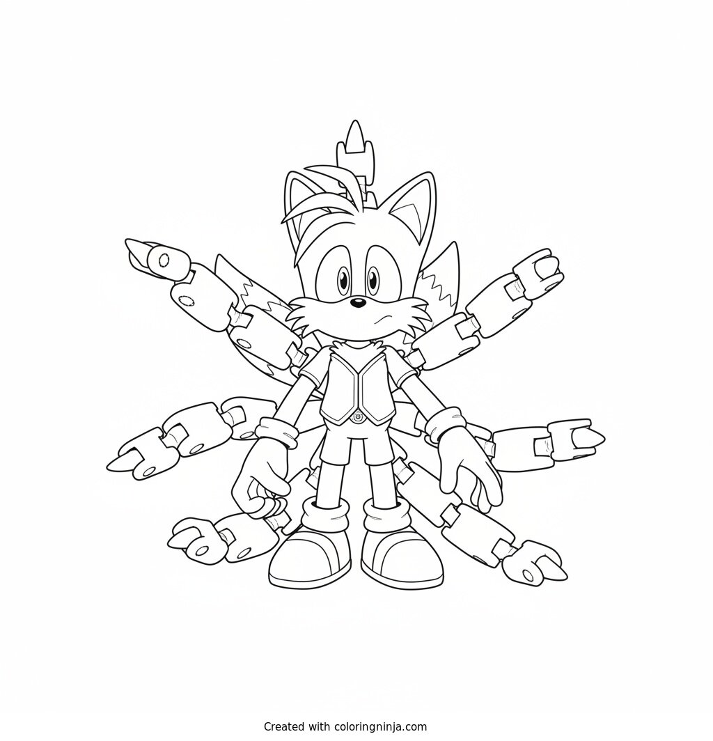 Coloring page of nine sonic
