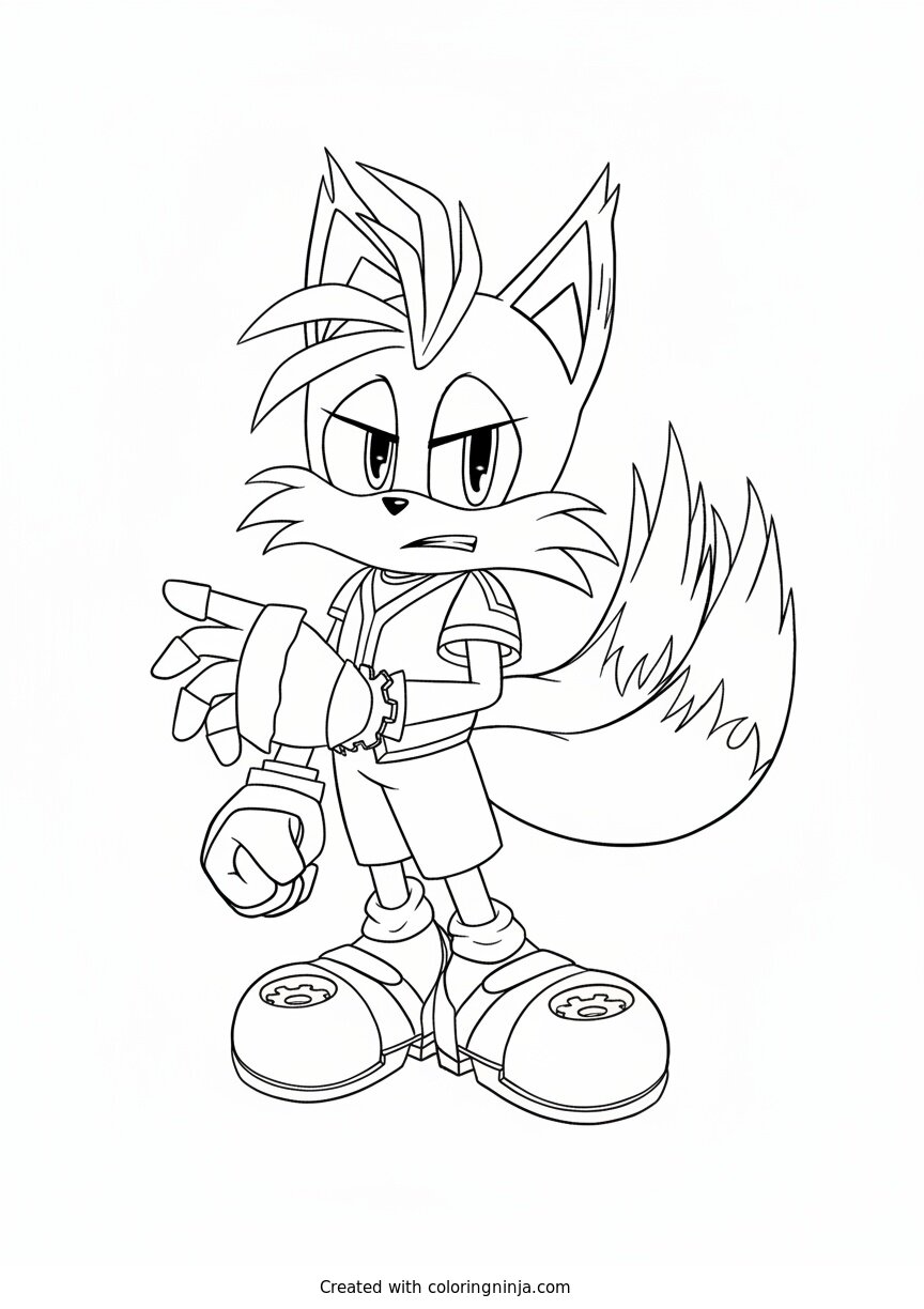 Coloring page of nine sonic