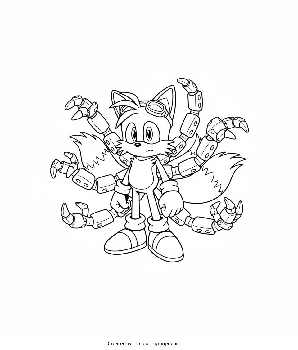 Coloring page of nine sonic