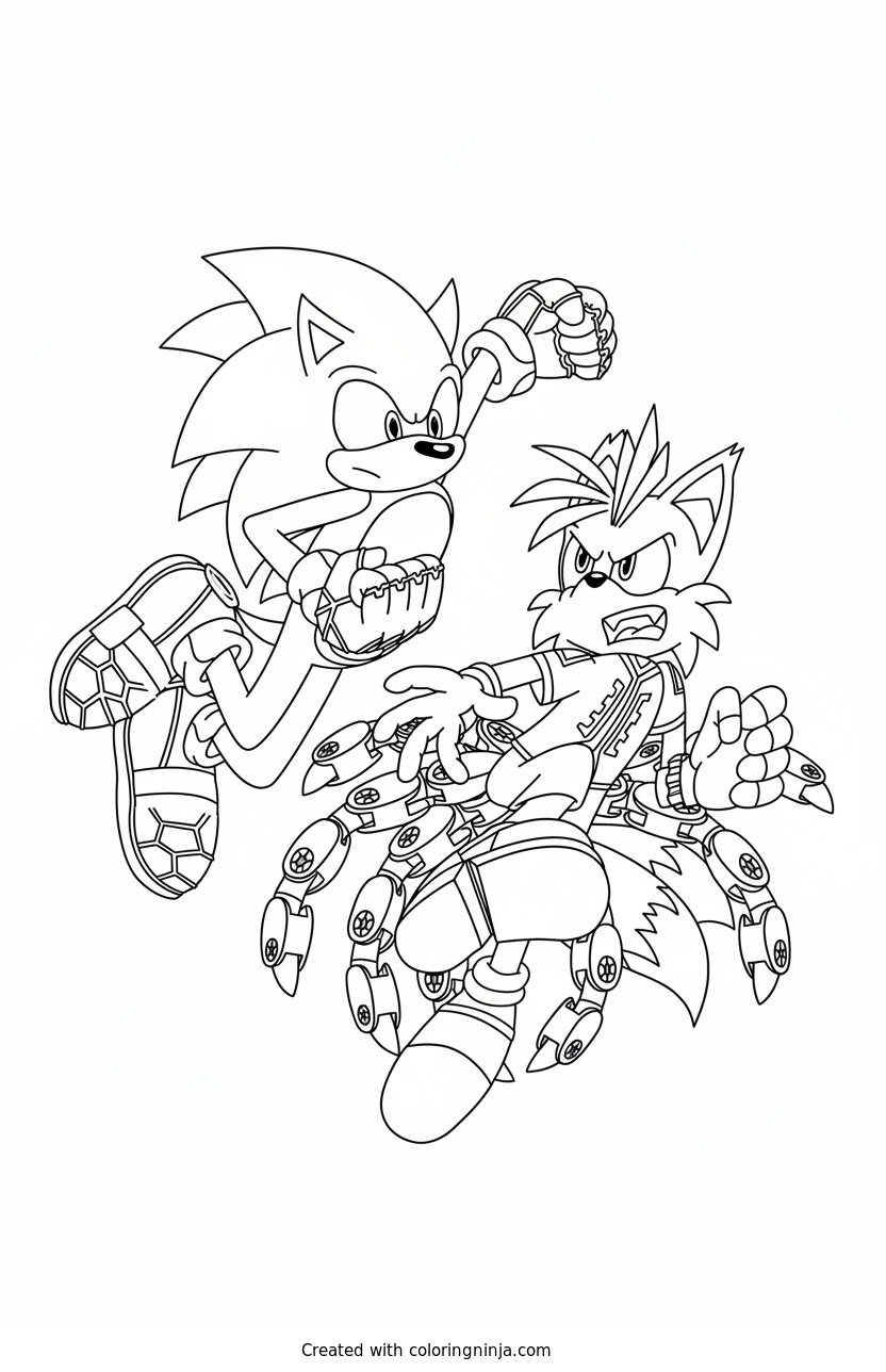 Coloring page of nine sonic