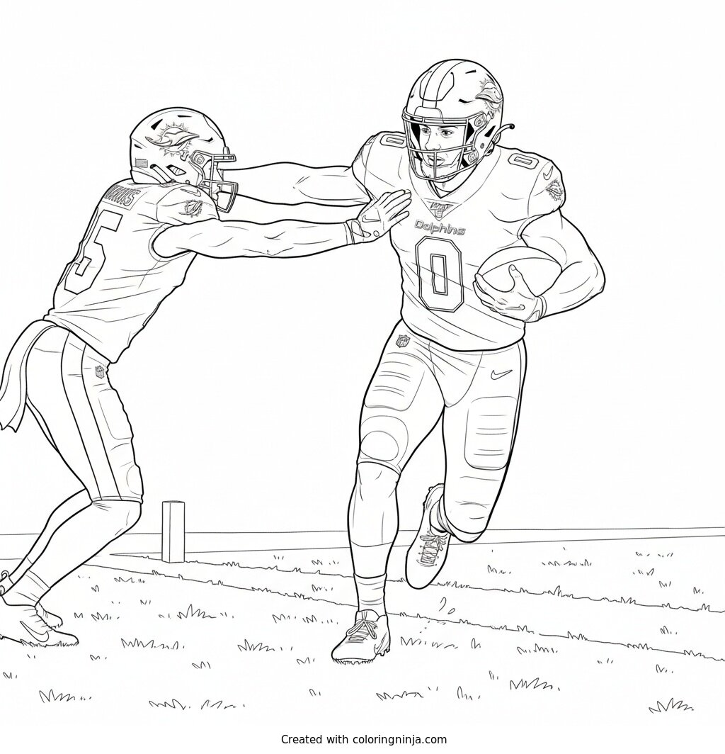 Ollie Gordon II Stiff Arm Run Coloring Page
