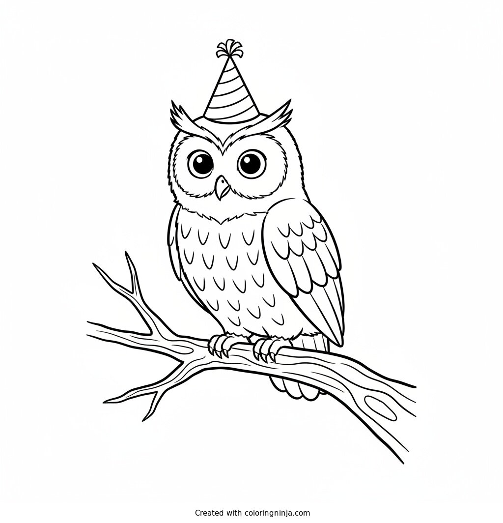 Wise Night Owl Coloring Page