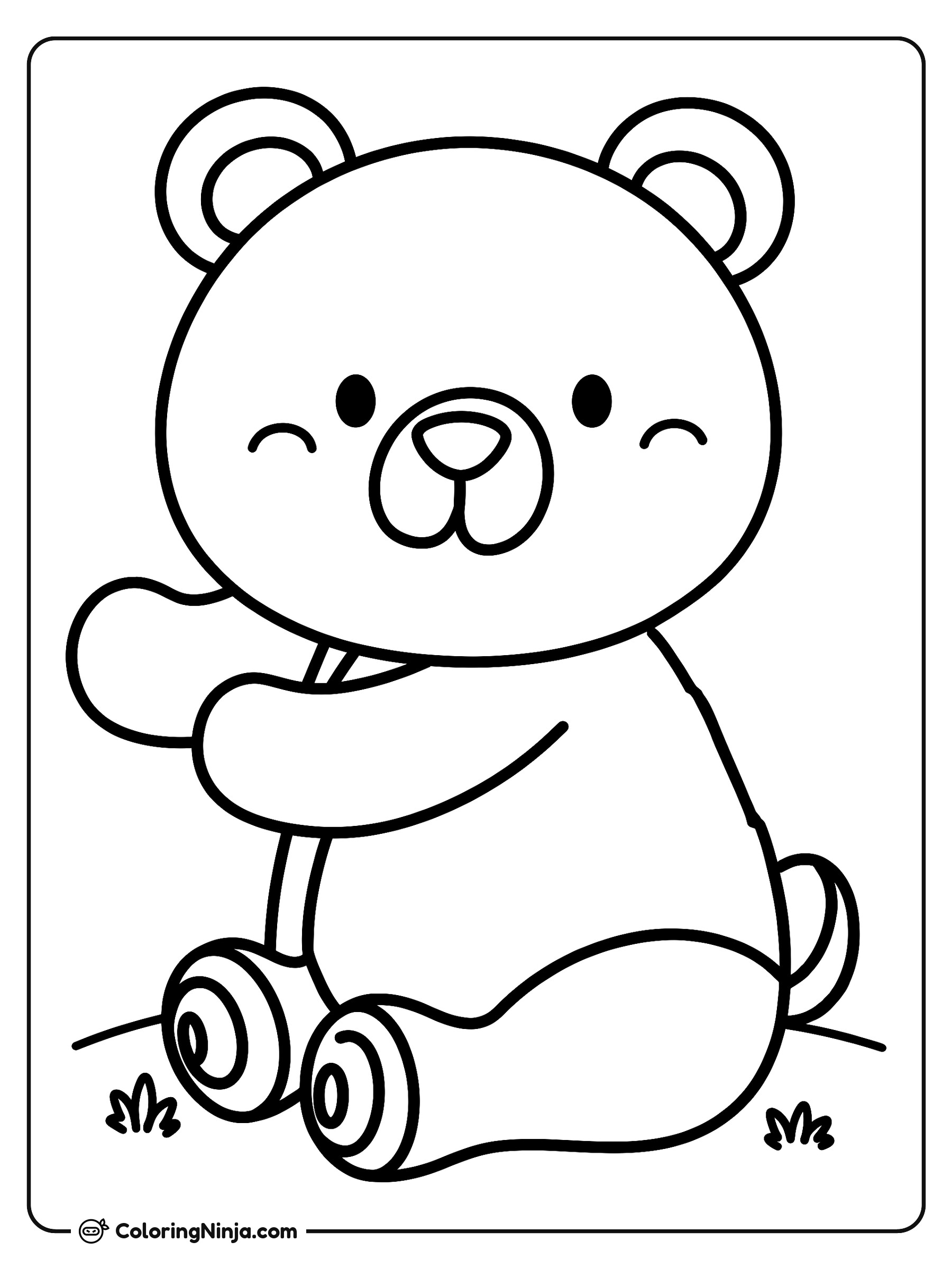Lindo osito de peluche: dibujo para colorear