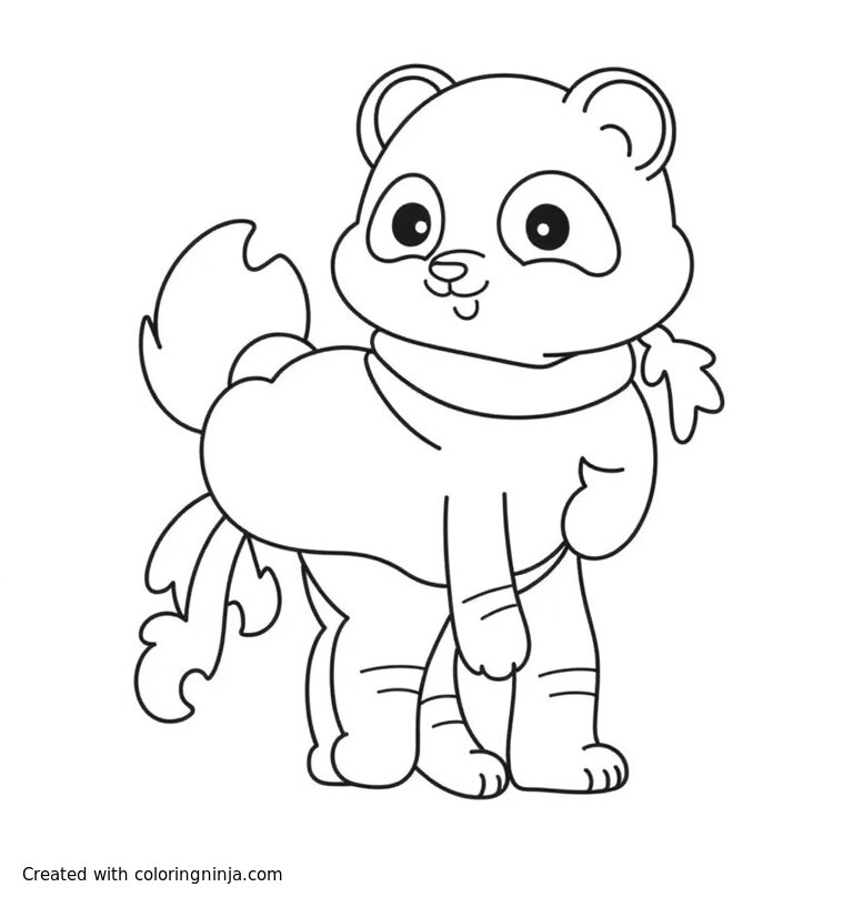 A coloring page of Panda