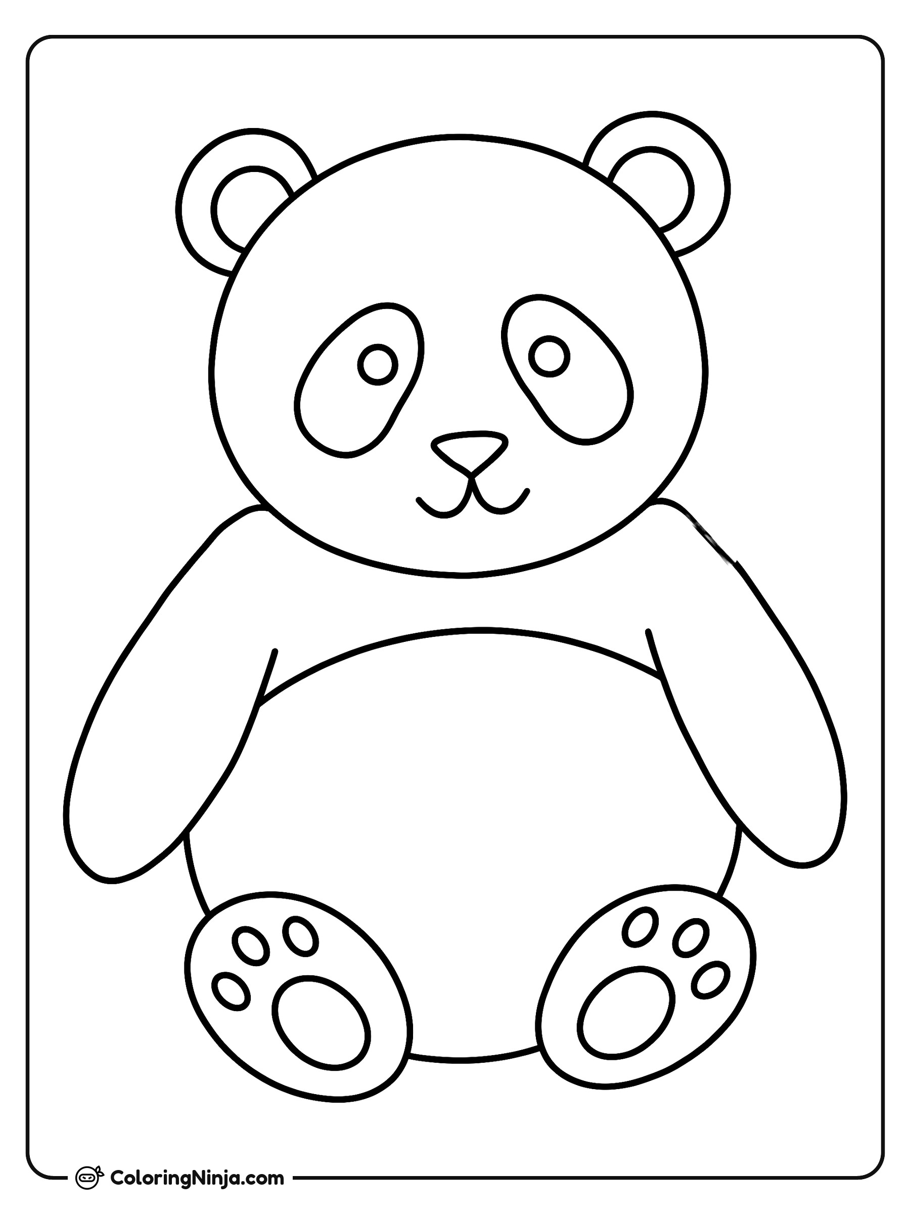 Un oso panda tierno: dibujo para colorear