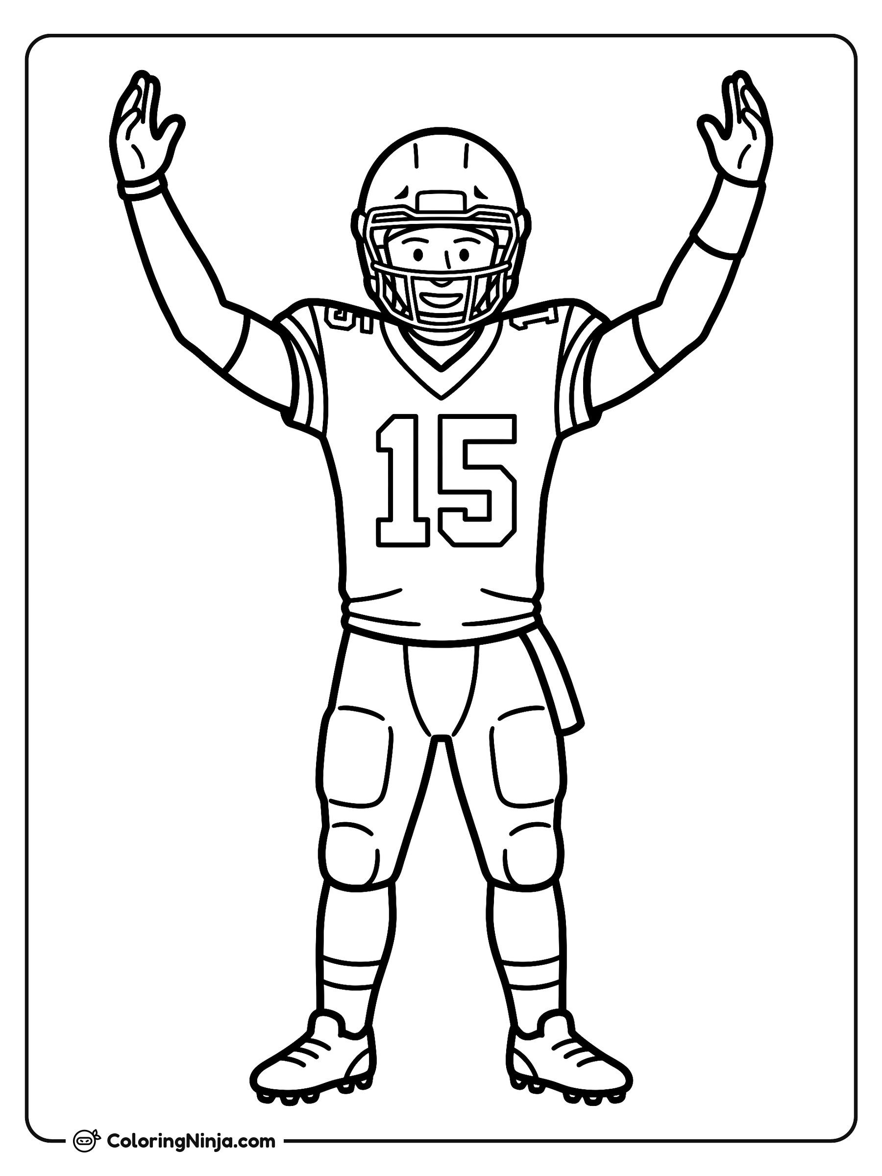 Patrick Mahomes Touchdown Celebration Coloring Page