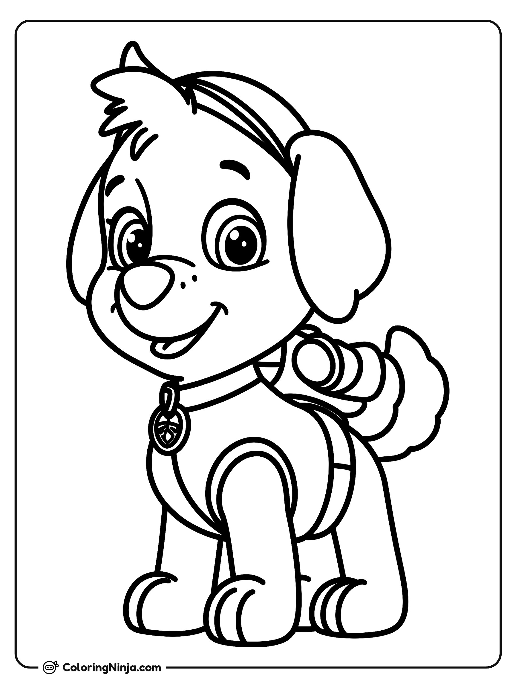 Skye de Paw Patrol: dibujo para colorear