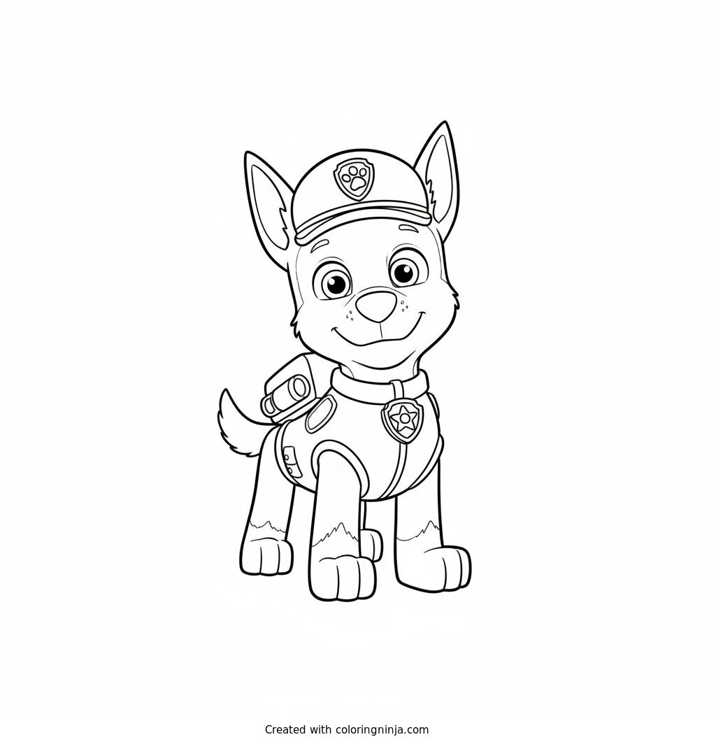Coloring page of paw patrol