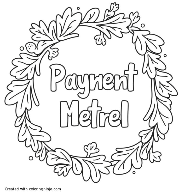 A coloring page of payment methods