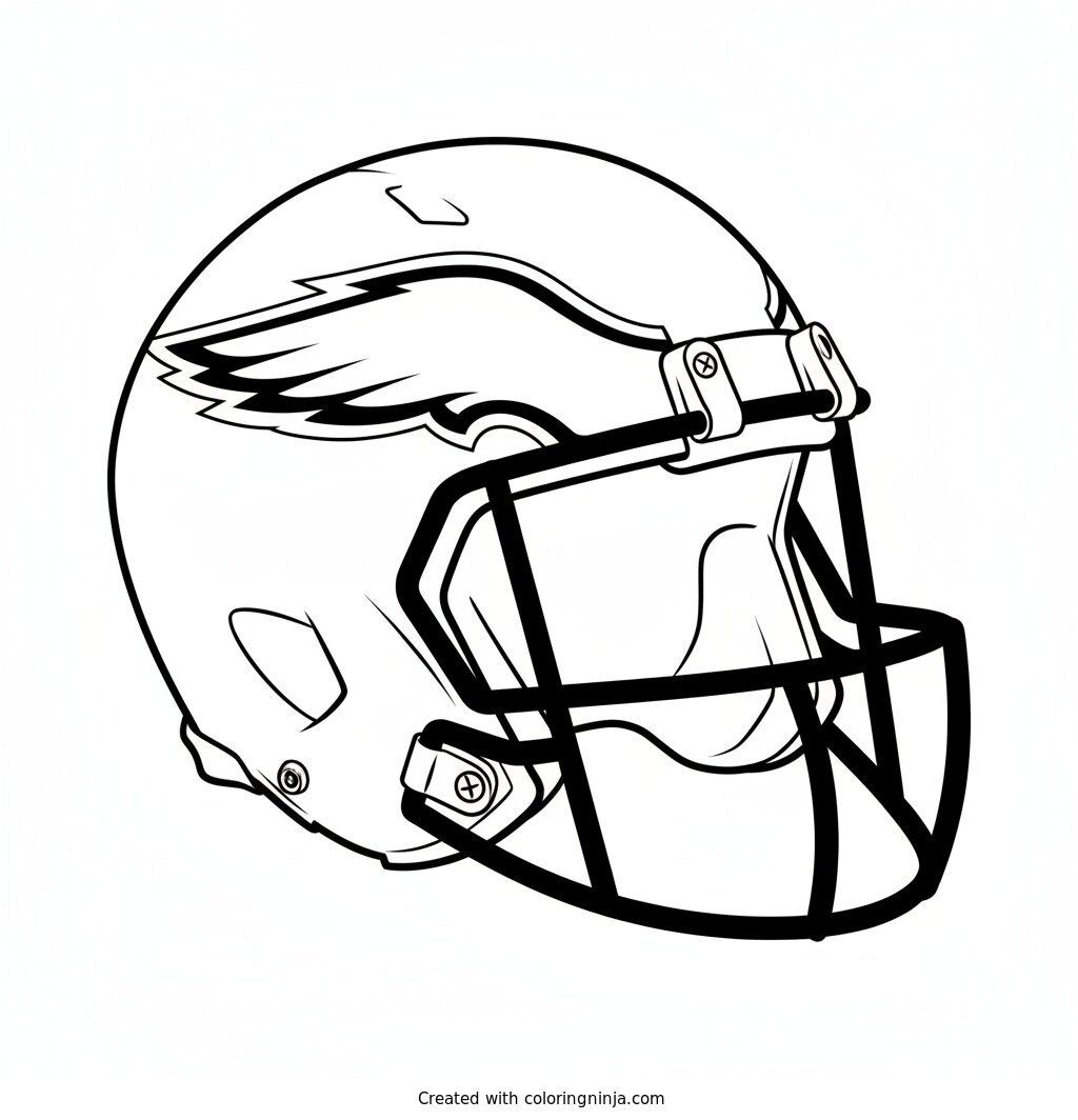 Casco de los Philadelphia Eagles: dibujo para colorear
