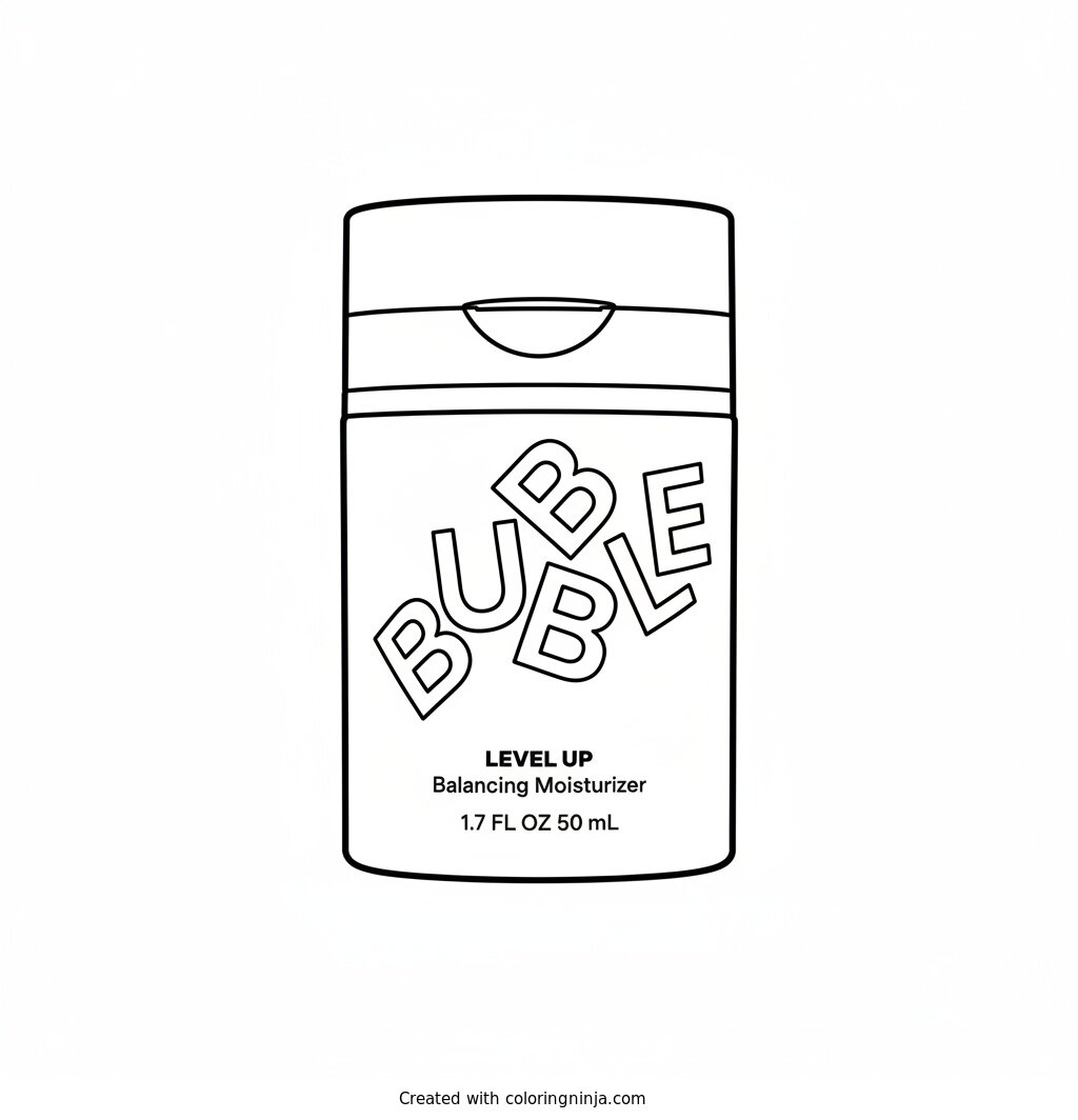 Coloring page of Bubble skincare