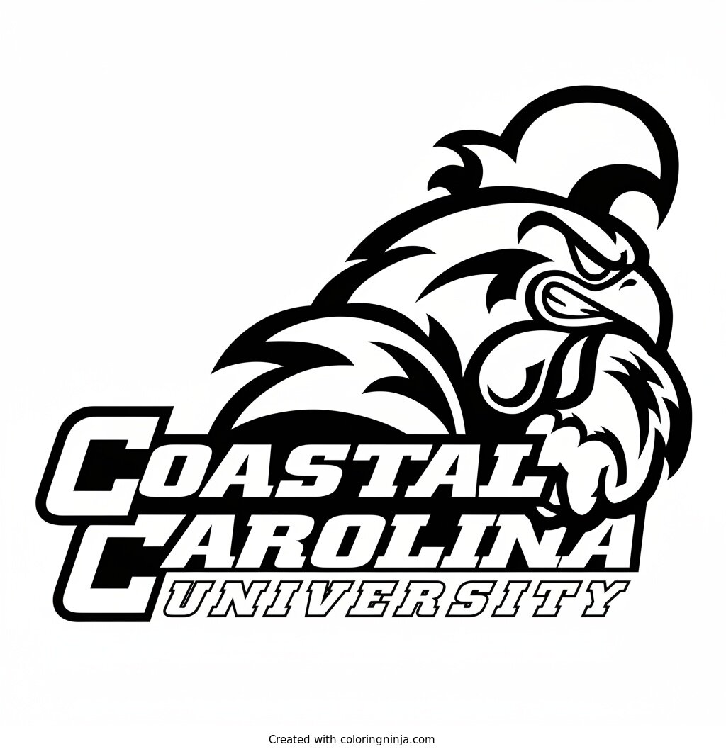 Coloring page of Coastal carolina university logo