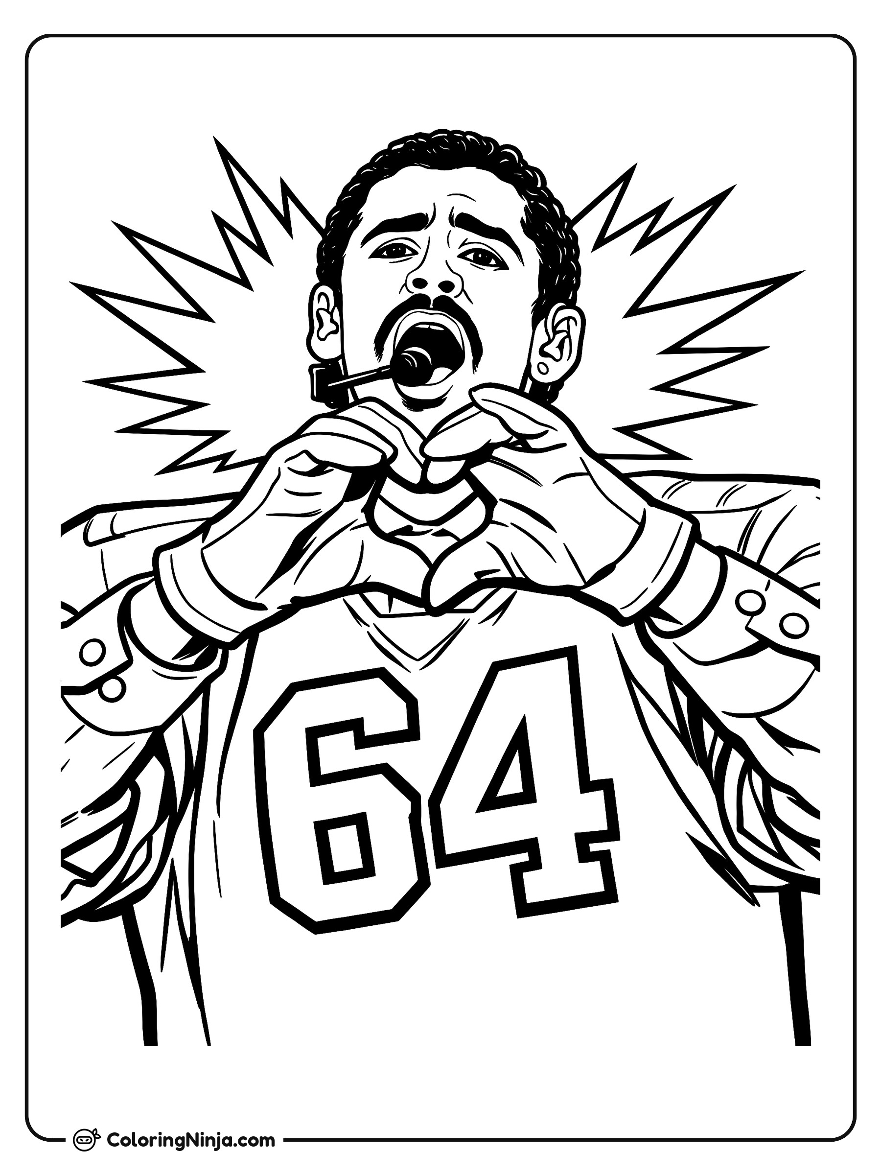 Bad Bunny en el Super Bowl: dibujo para colorear