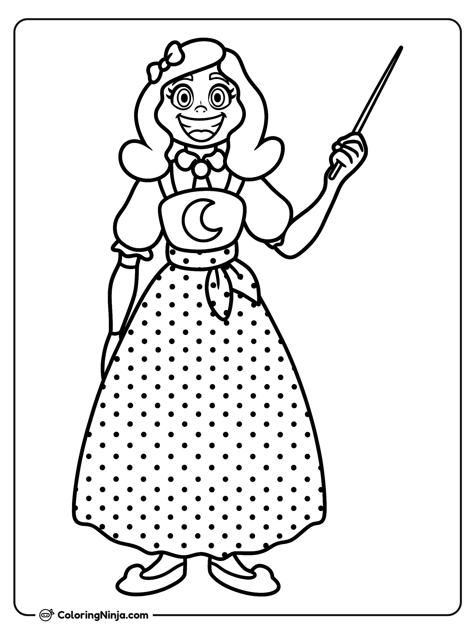 La maestra Miss Delight sonriendo: dibujo para colorear