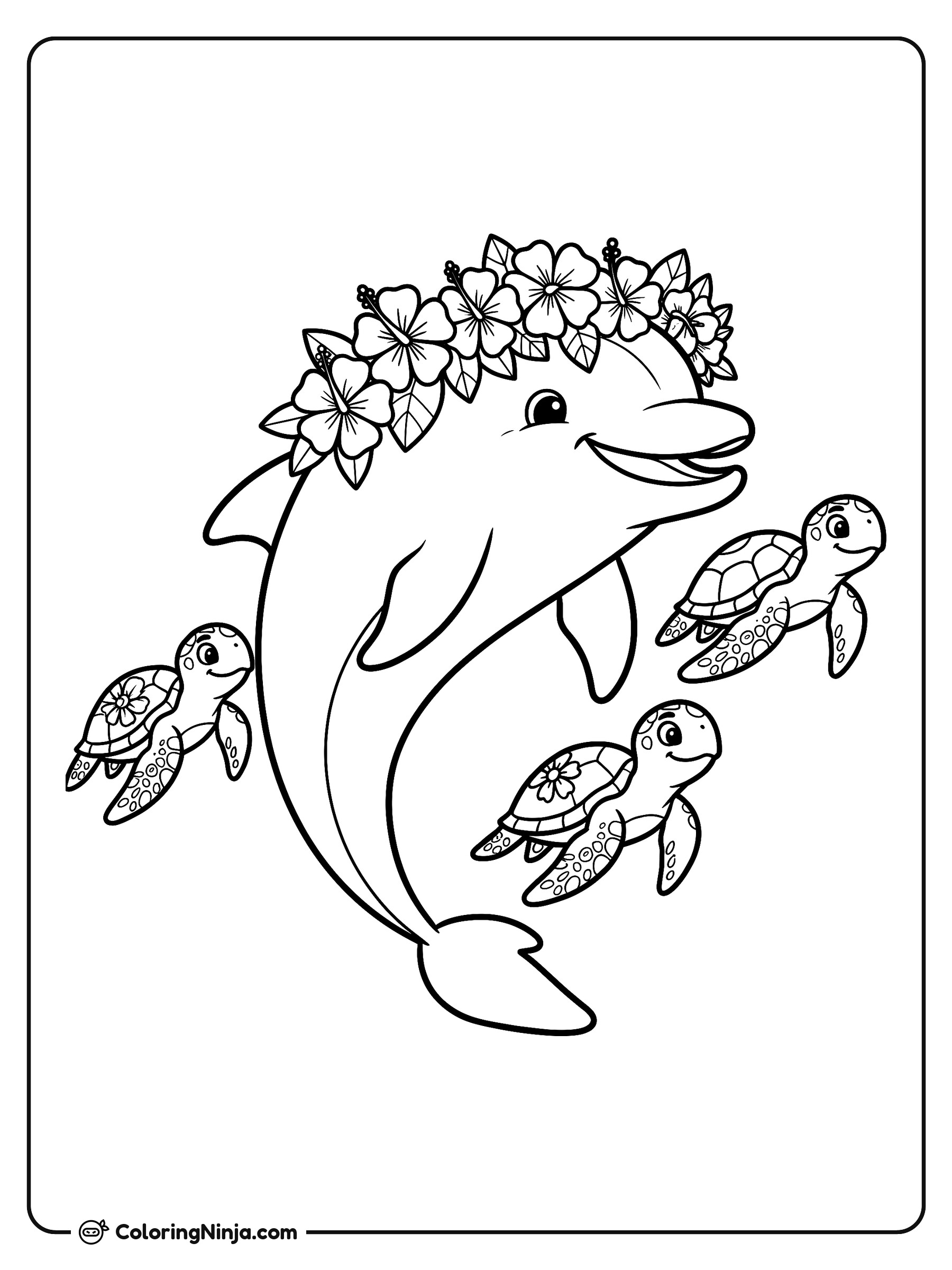 Fiesta de Amigos del Océano: dibujo para colorear