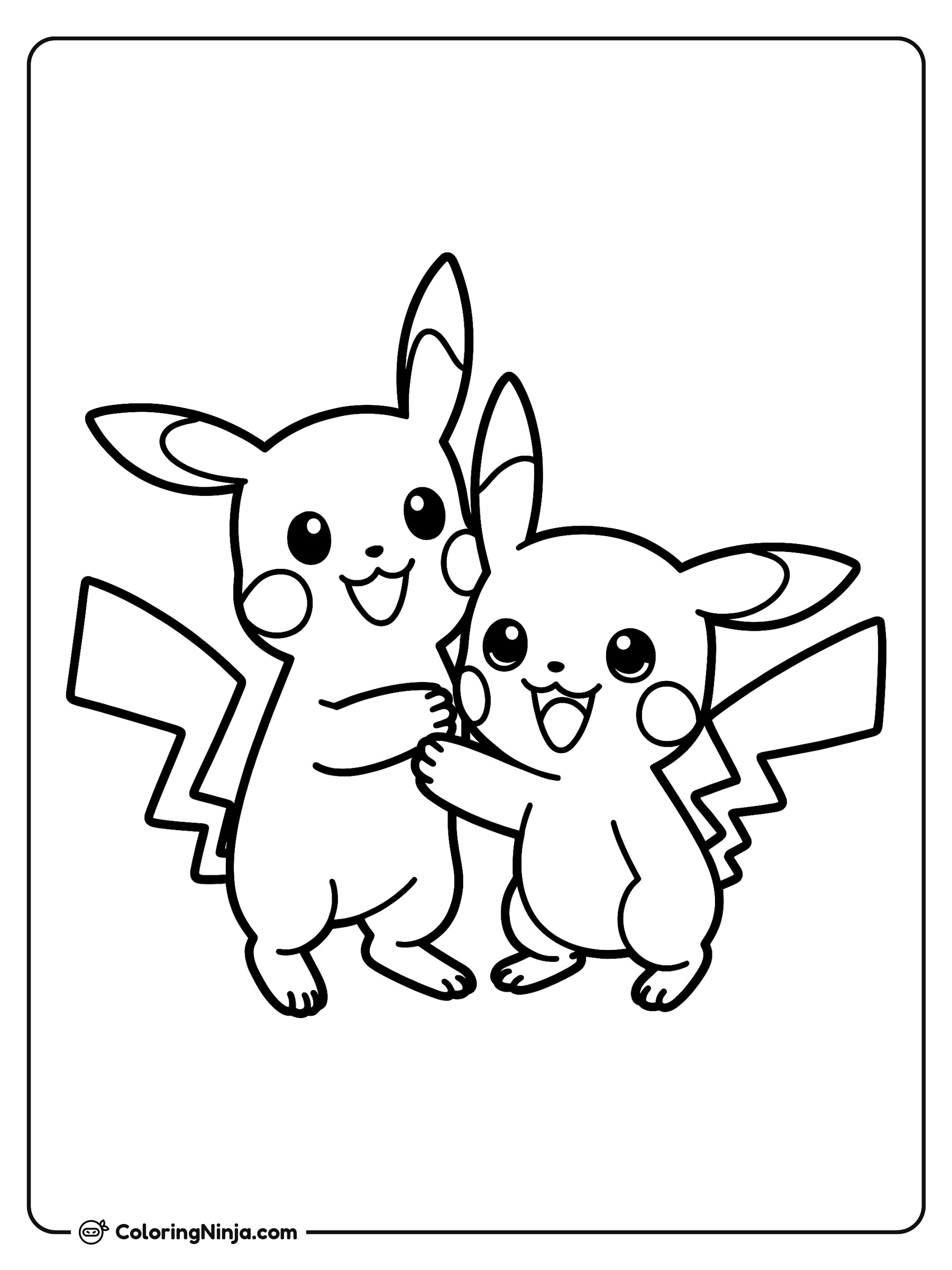 Amigos Pokemon sonrientes: dibujo para colorear