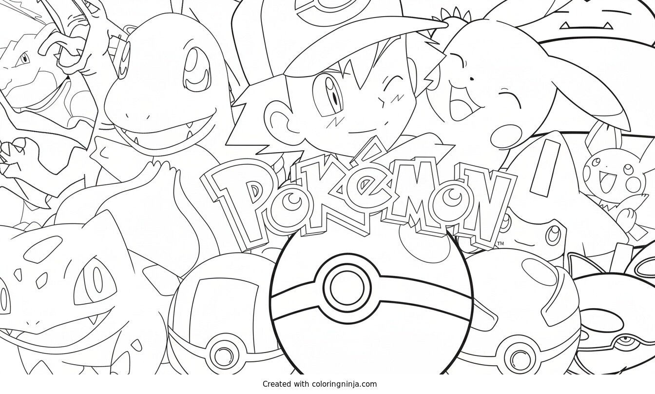 Coloring page of pokemon