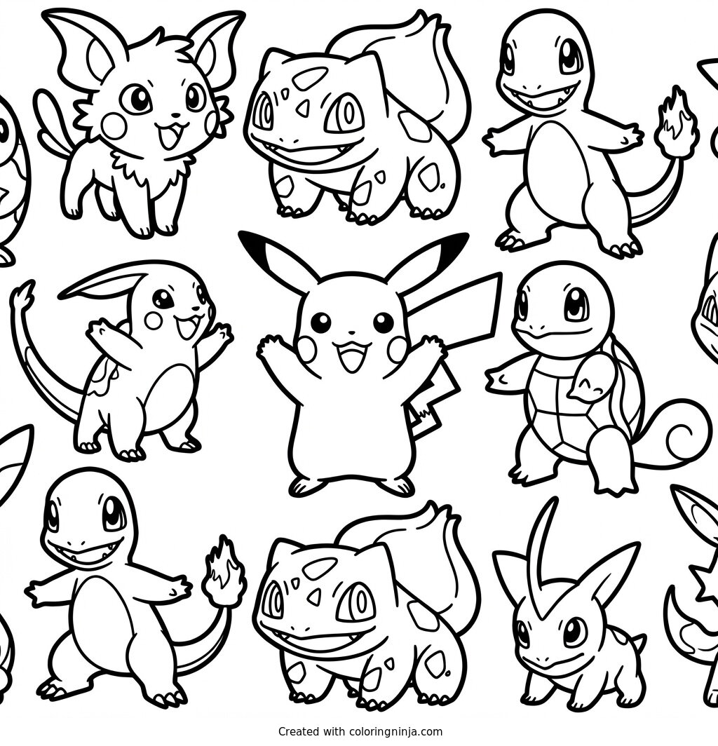 Coloring page of pokemon