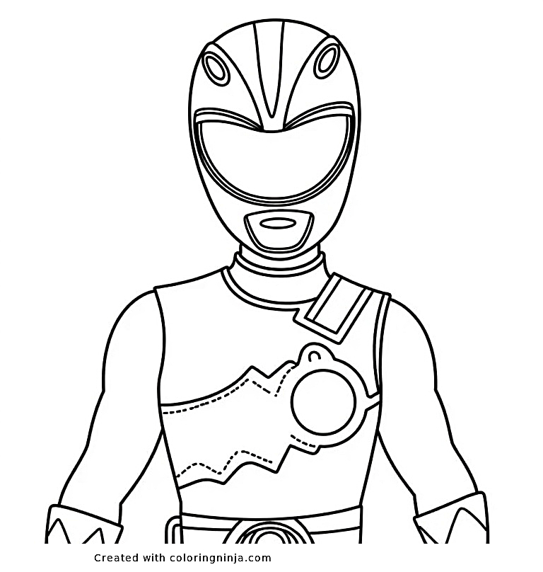 A coloring page of power rangers