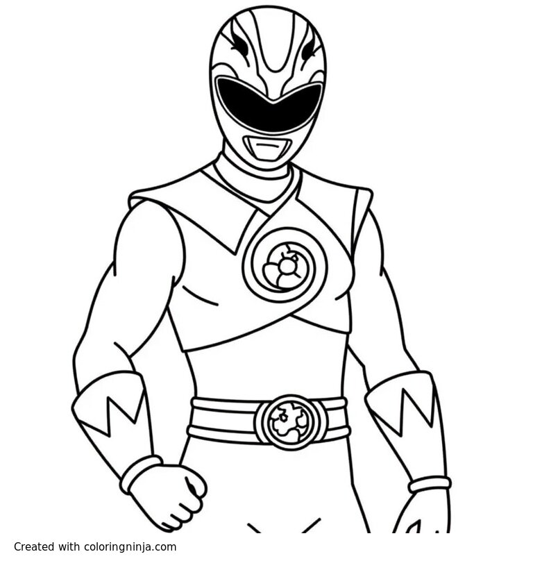 A coloring page of power rangers