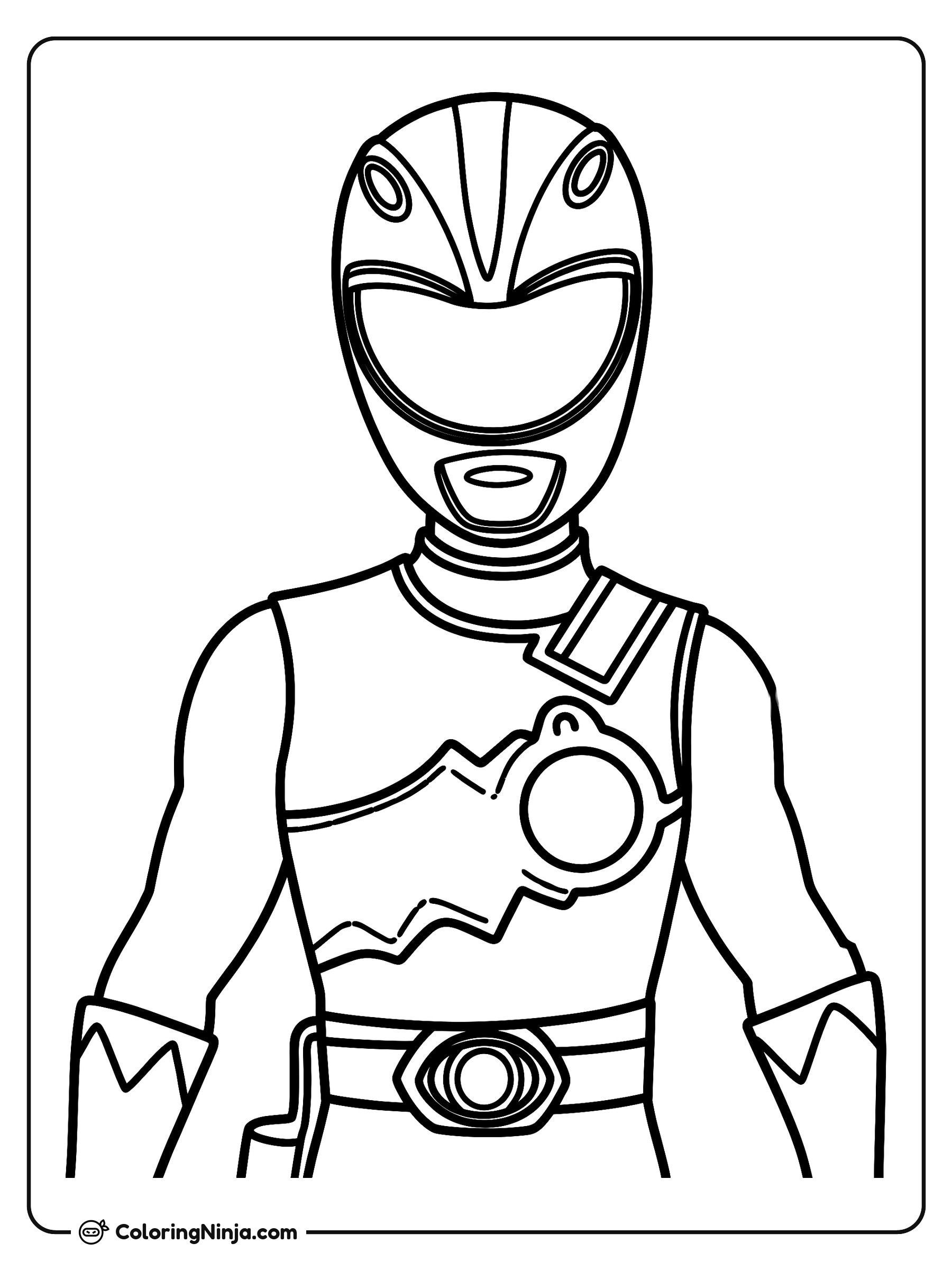Power Ranger con traje de batalla: dibujo para colorear