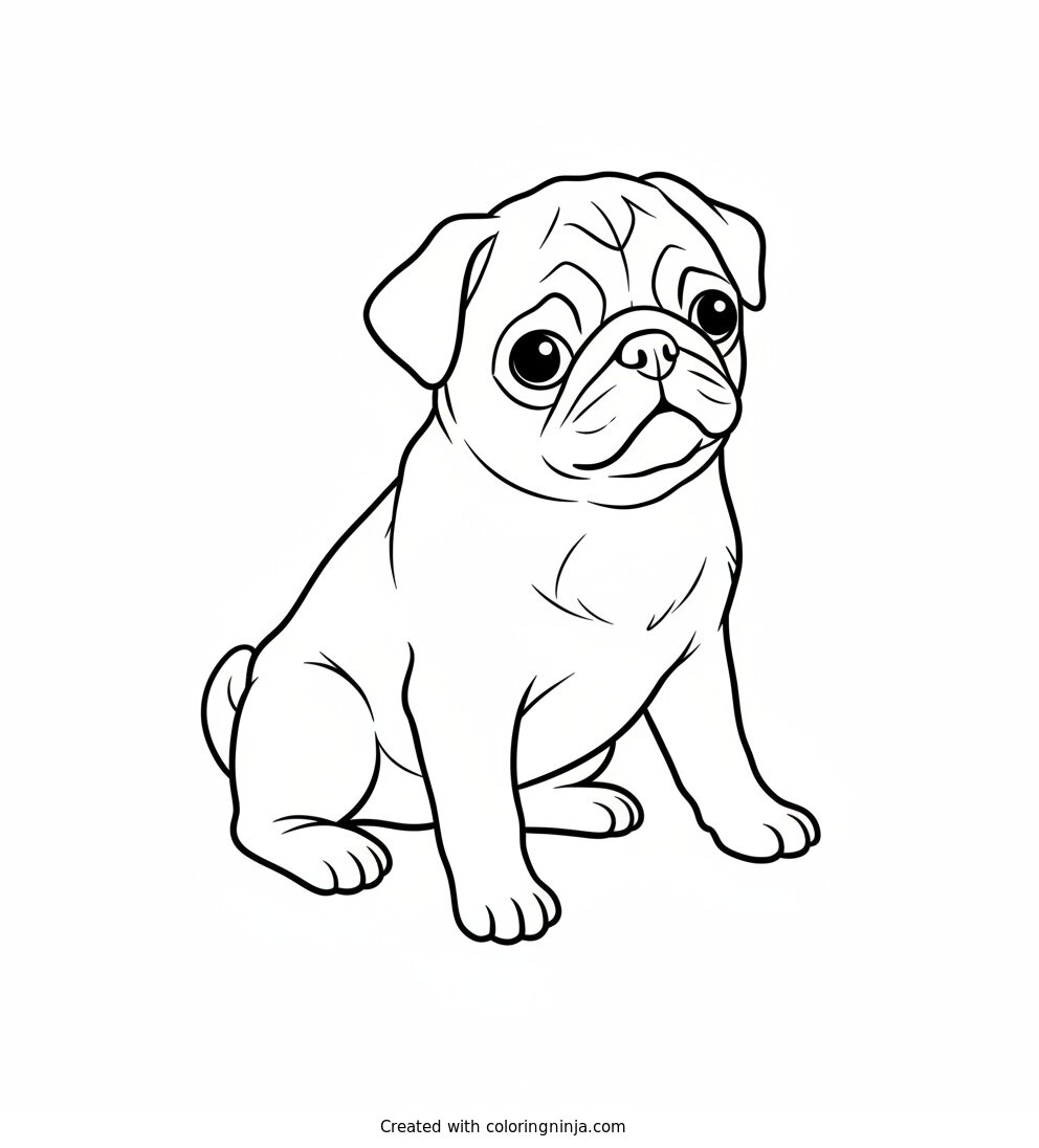 Coloring page of pugg