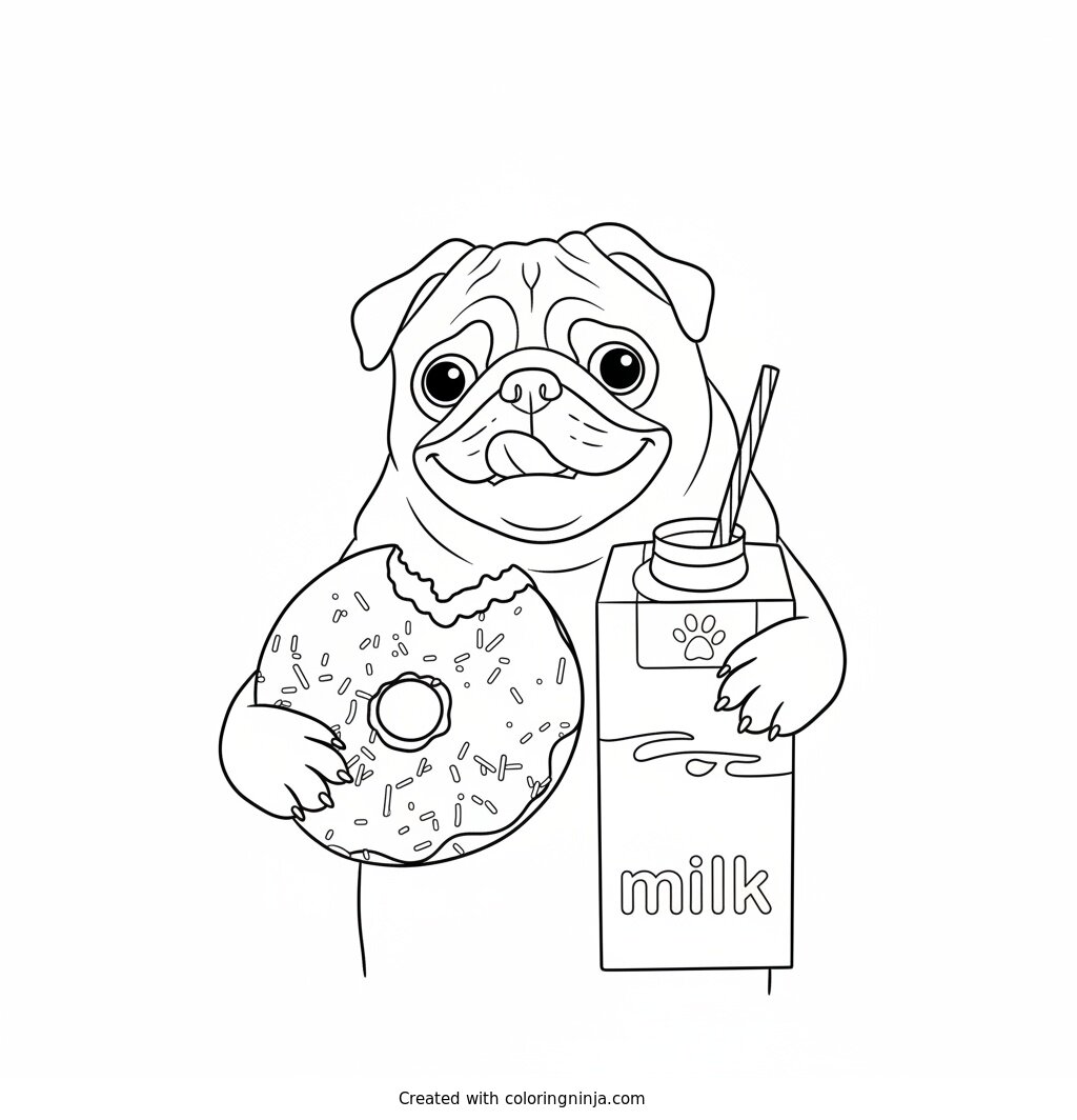 Coloring page of pugg