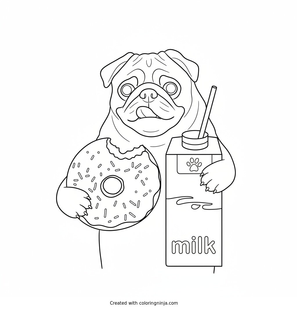 Coloring page of pugg