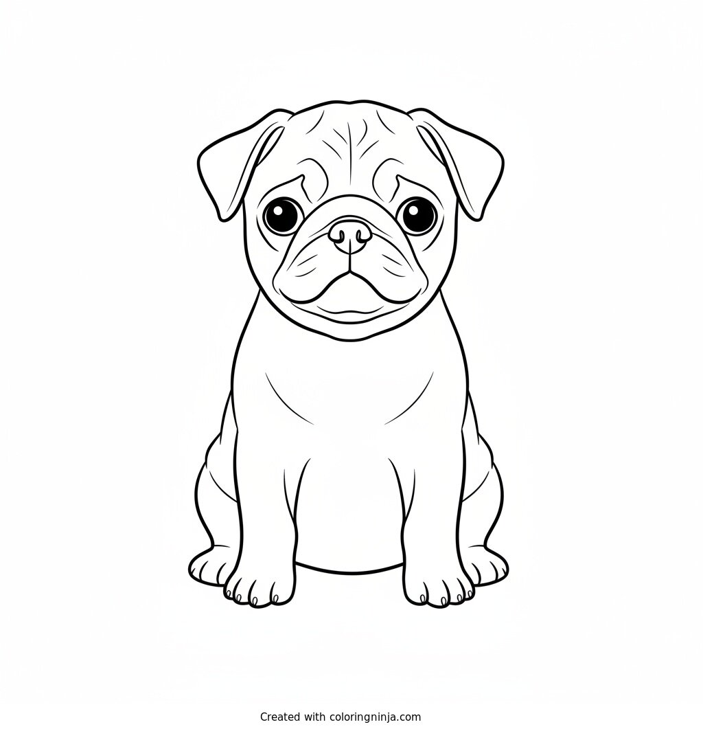 Coloring page of pugg