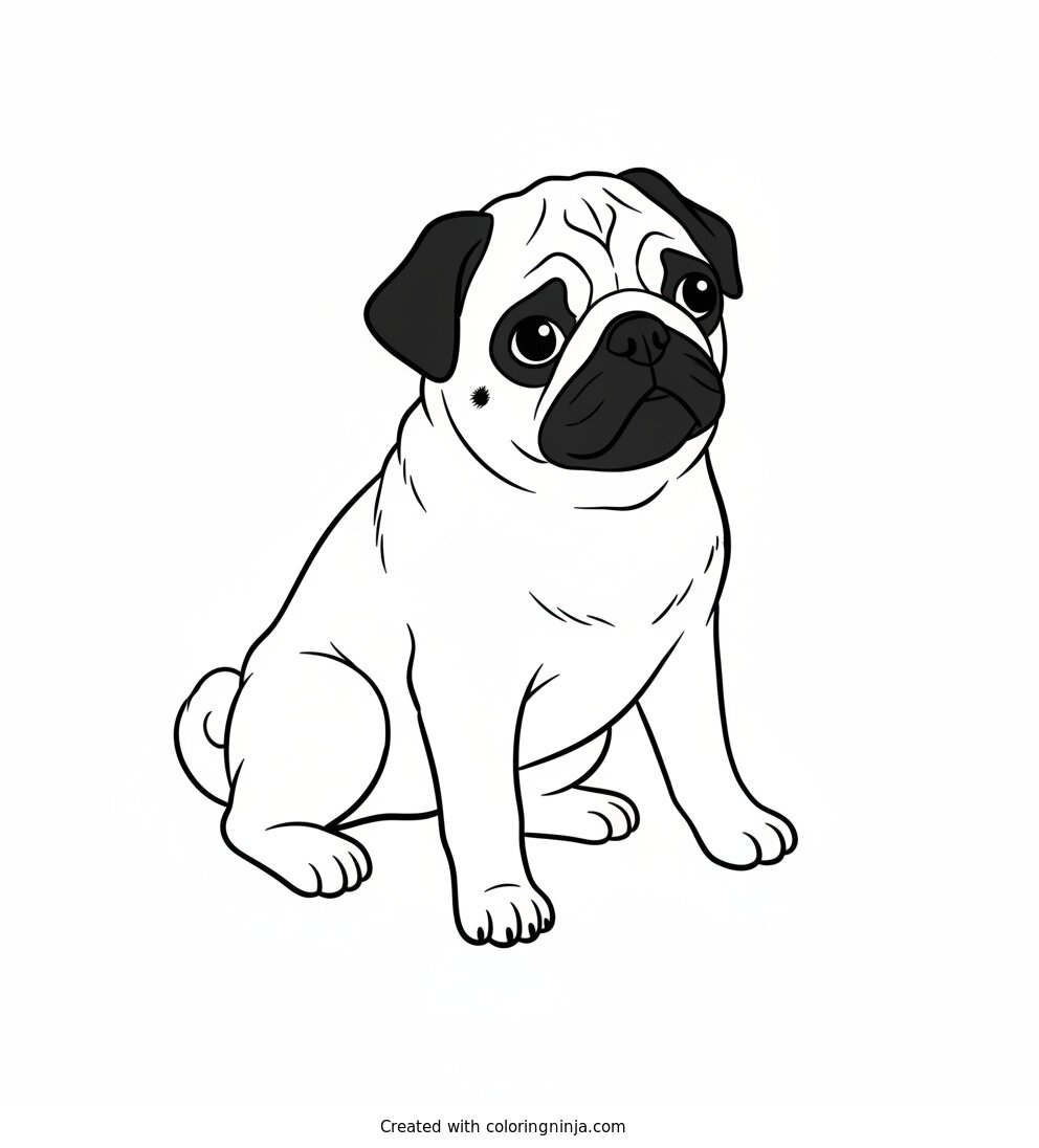 Coloring page of pugg