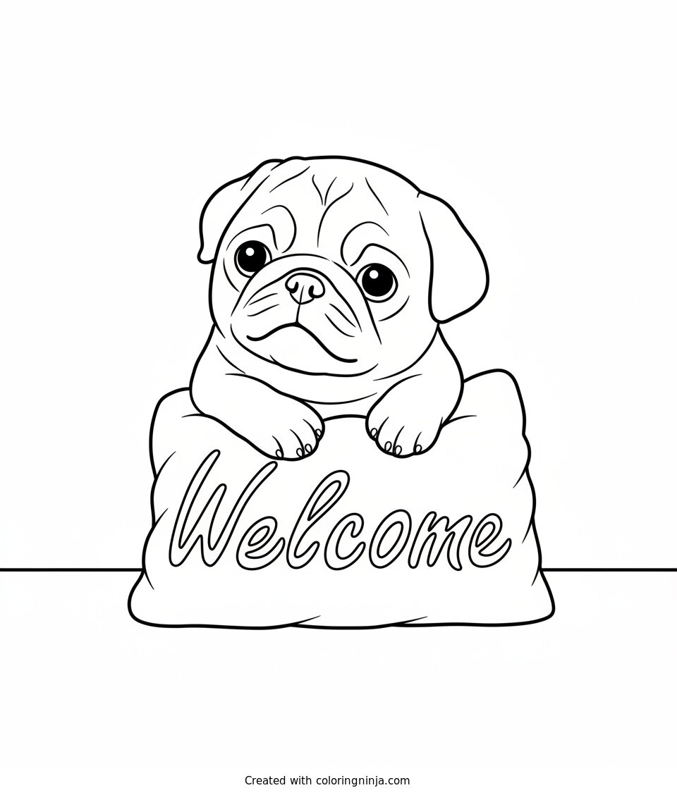 Coloring page of pugg