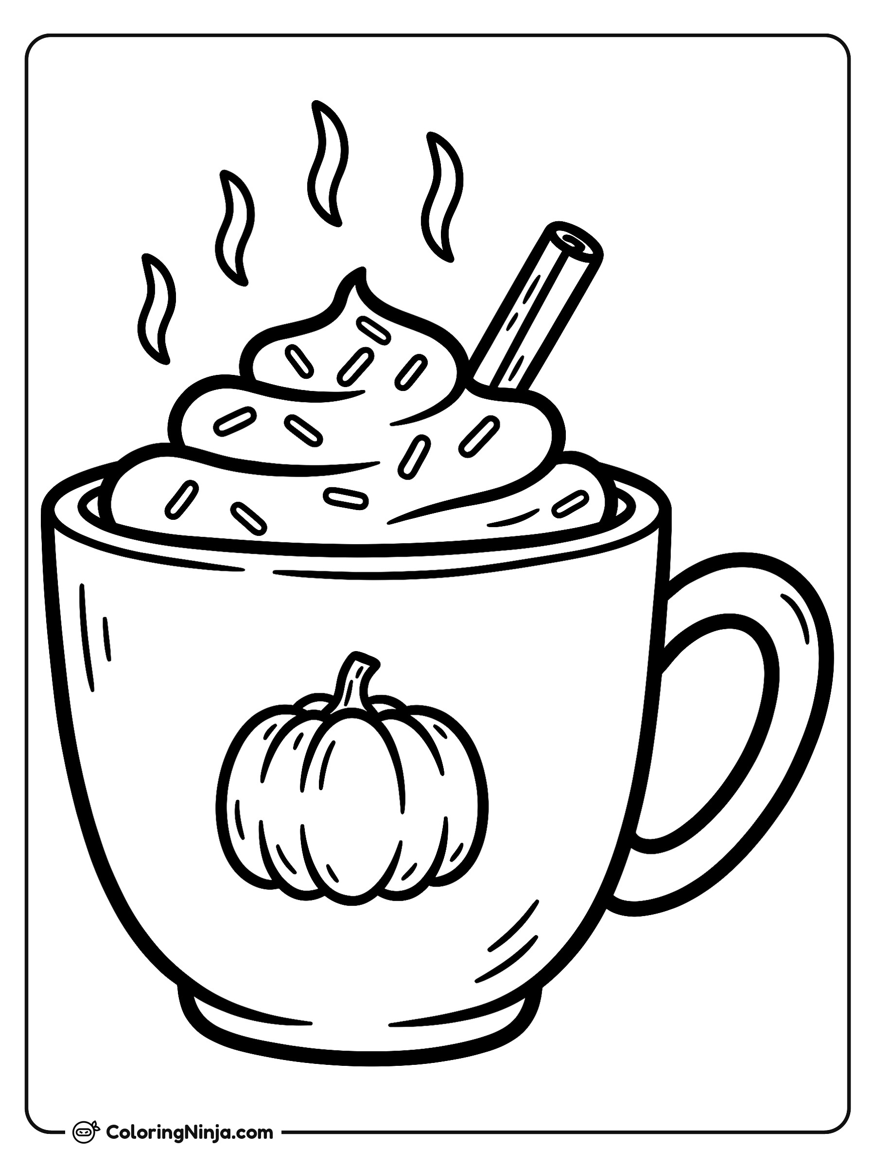 Pumpkin Spice Latte Coloring Page