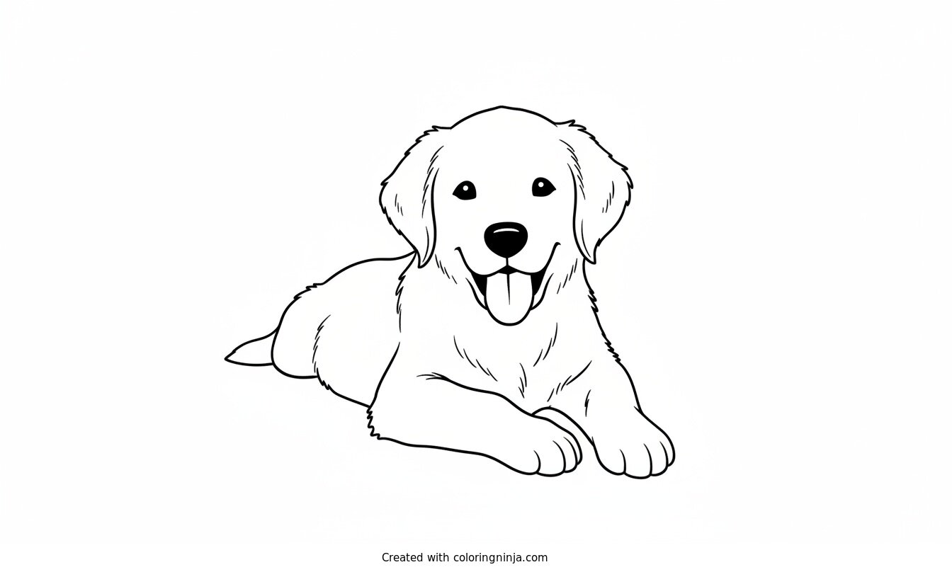 Coloring page of puppy