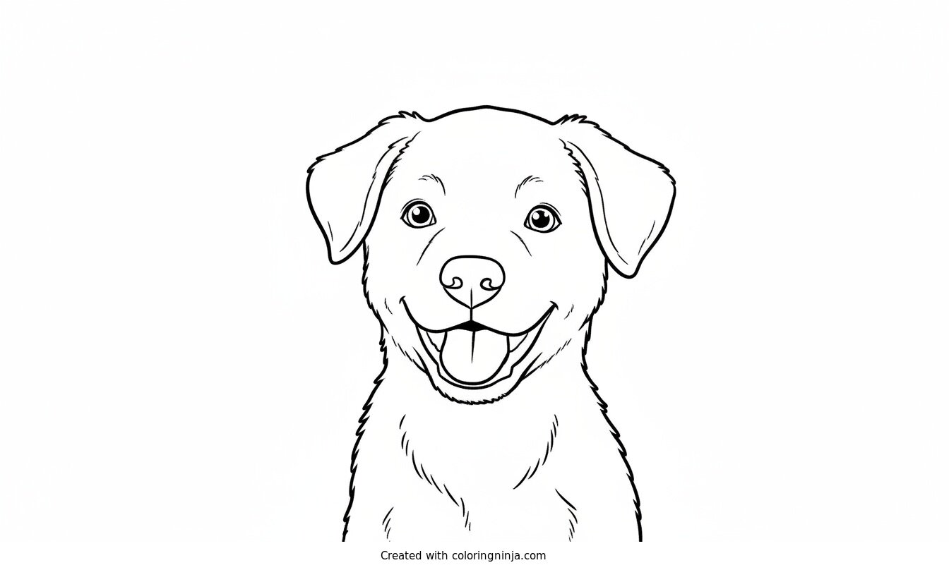 Coloring page of puppy
