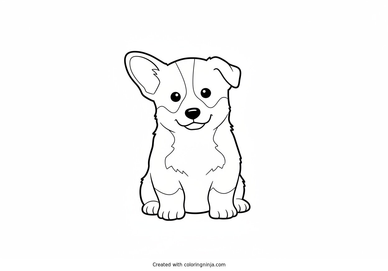 Coloring page of puppy