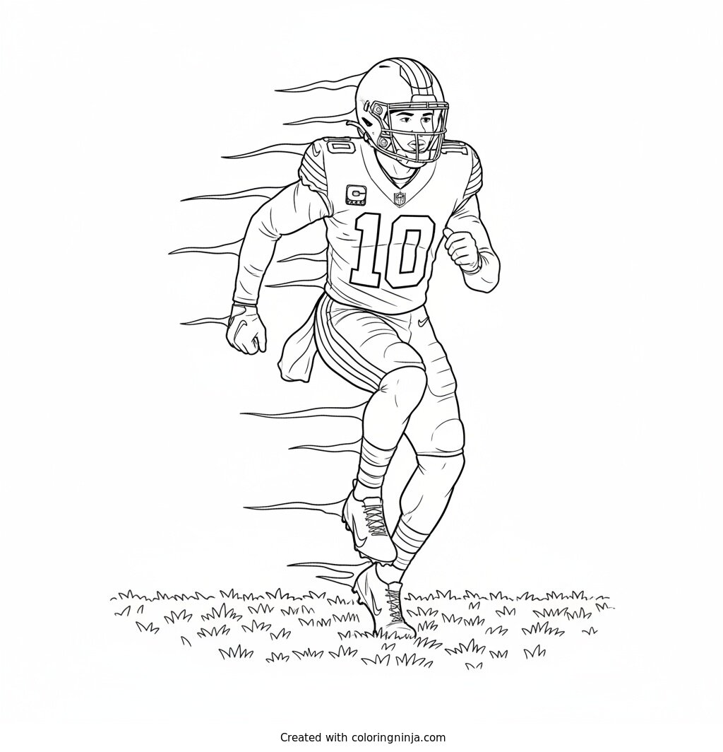 Quinshon Judkins Breakaway Run Coloring Page