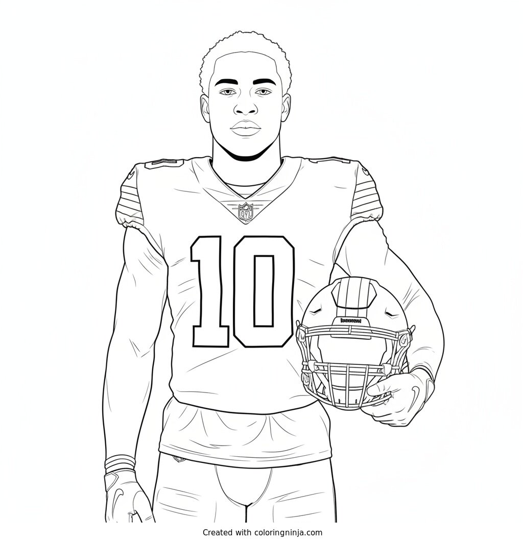 Quinshon Judkins Sideline Portrait Coloring Page